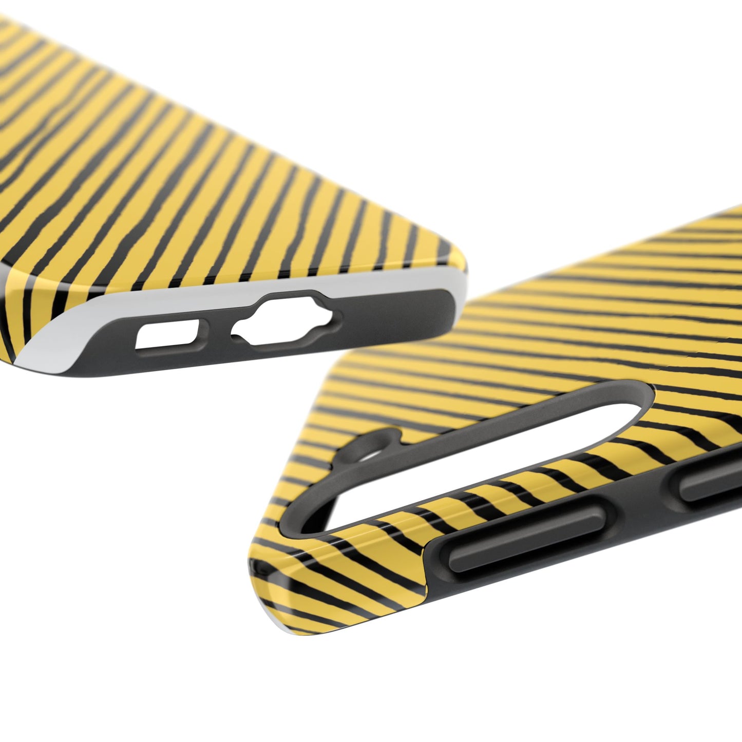 Quirky Bias Stripe Yellow / Black Phone Case