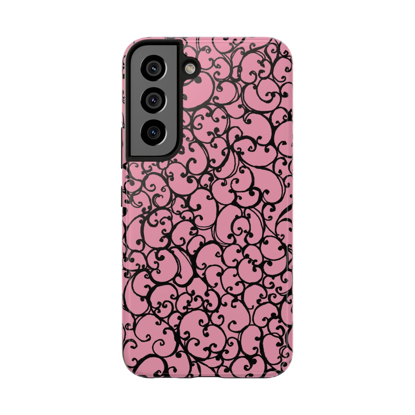 Scrollie Pink / Black Phone Case