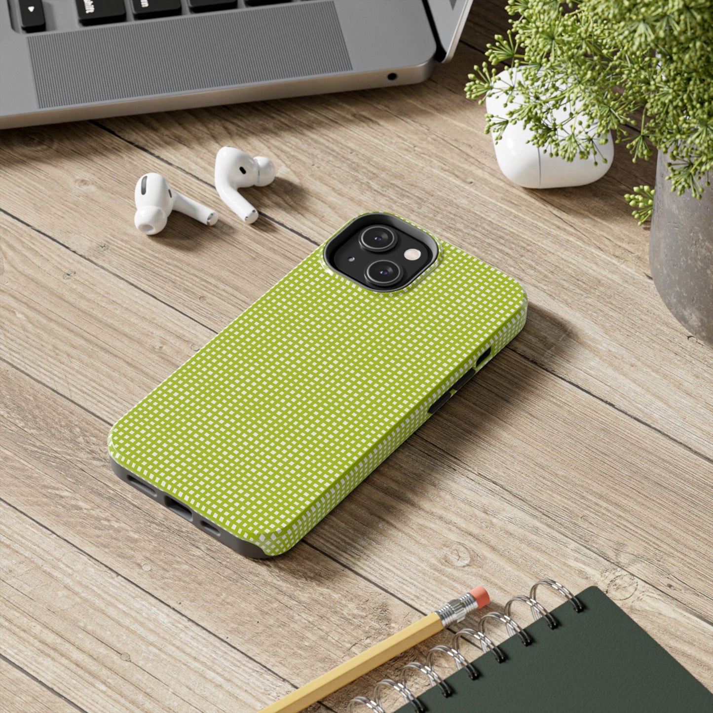 Chipper Check Lime Phone Case