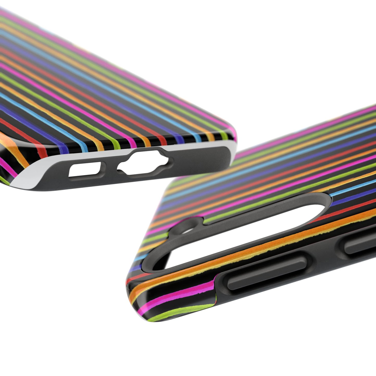 Happy Stripe Black Phone Case