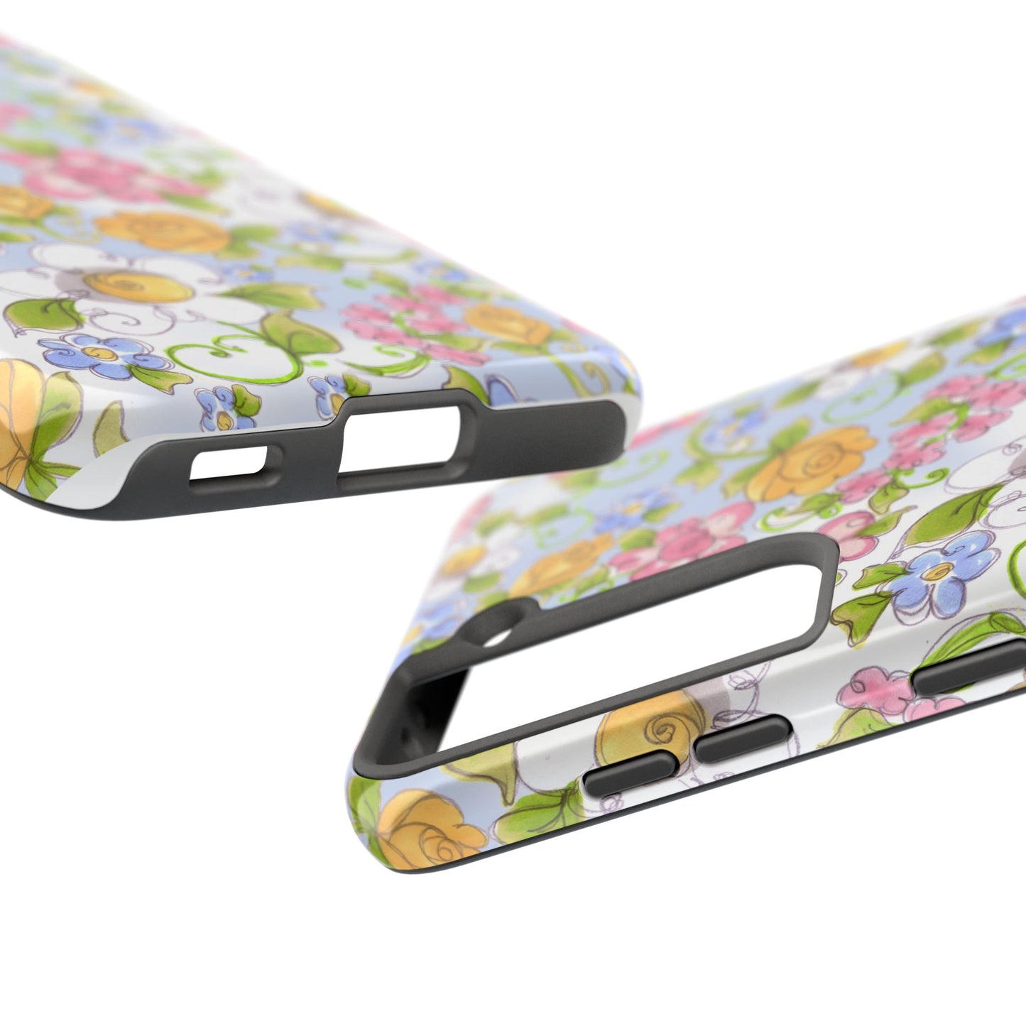 Flower Frolic Blue Phone Case
