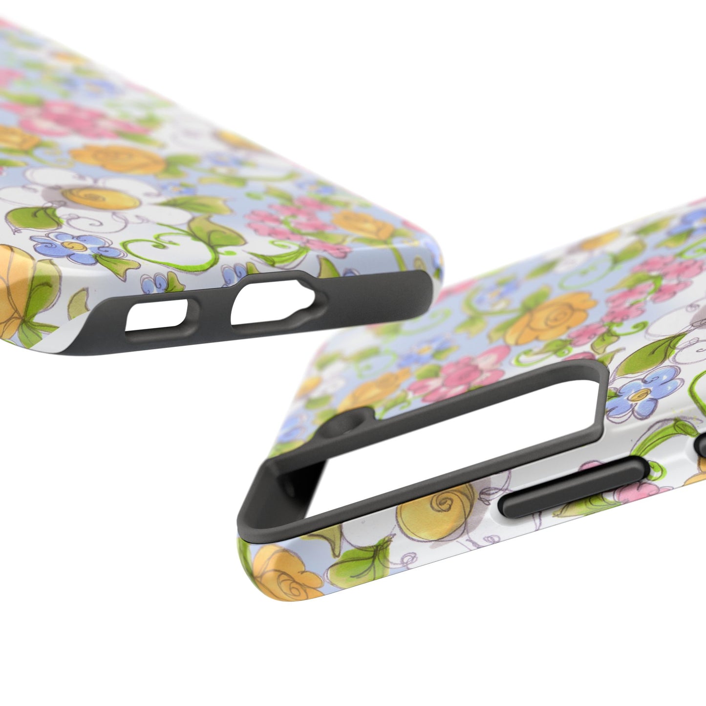 Flower Frolic Blue Phone Case