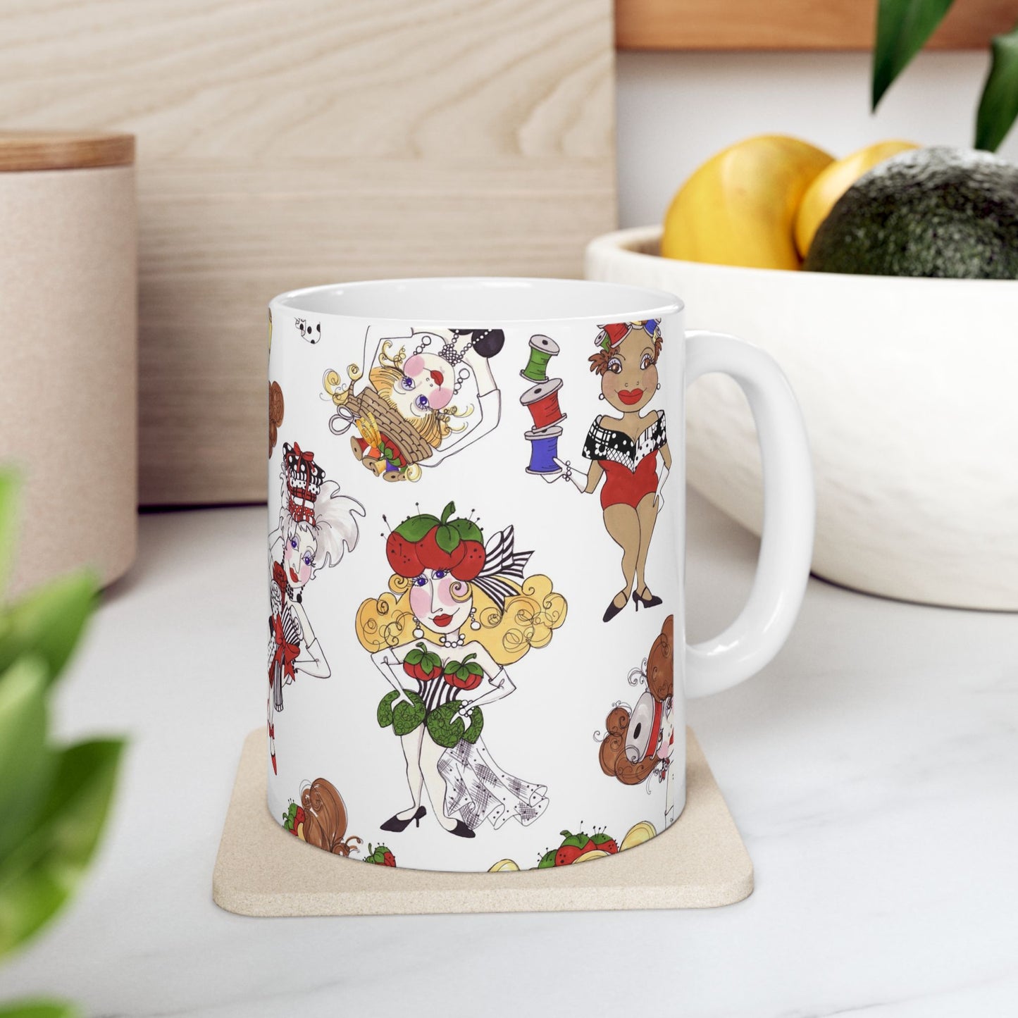 Sew Tossed White Cup
