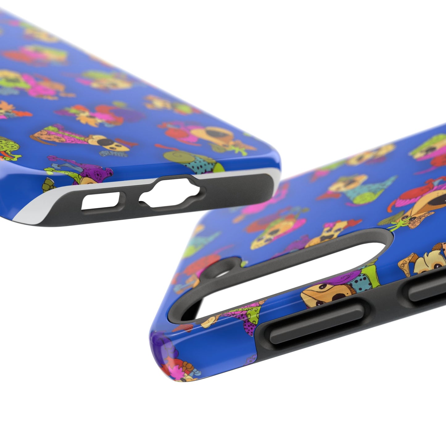 Tossed Happy Dogs Blue Phone Case