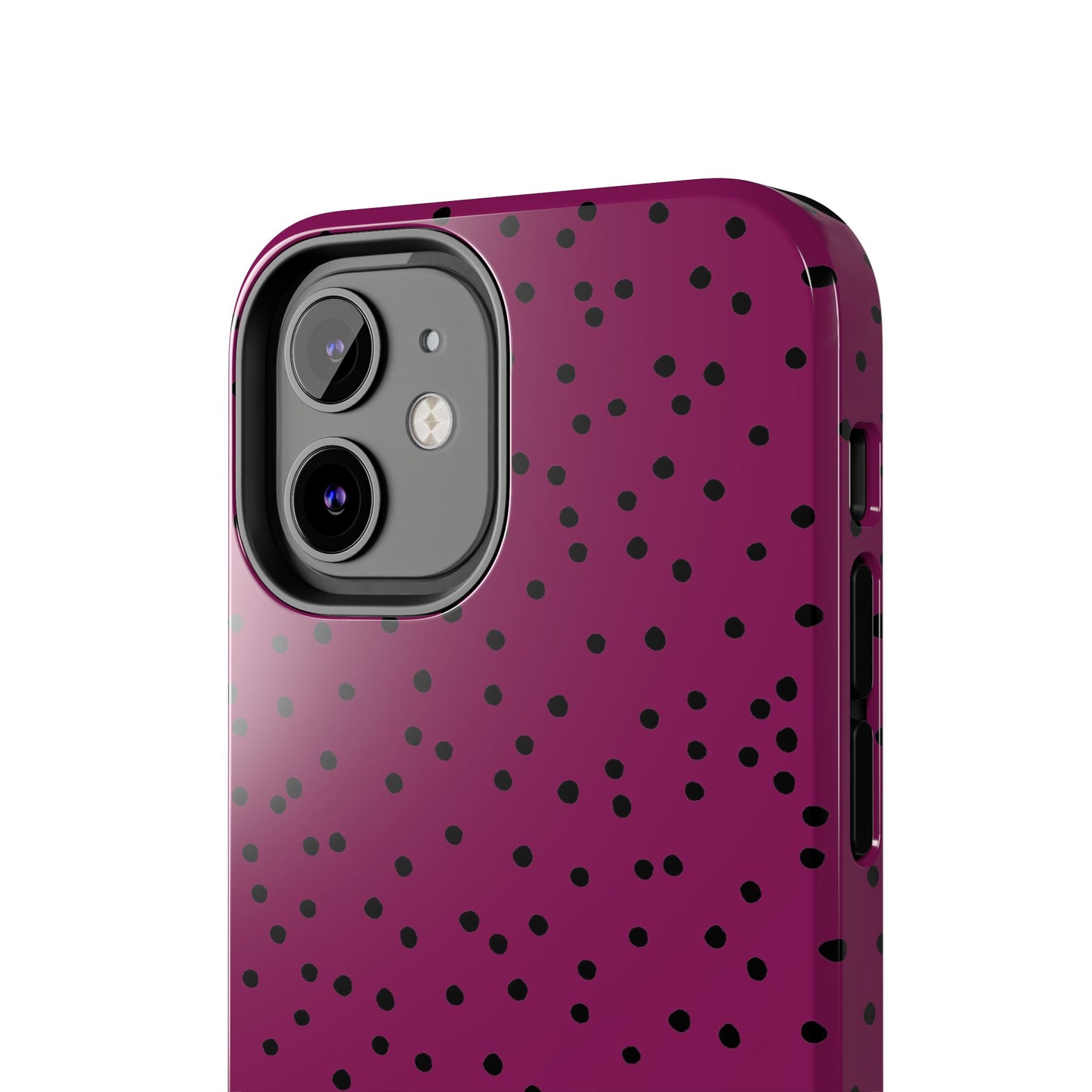 Dinky Dots Burgundy / Black Phone Case