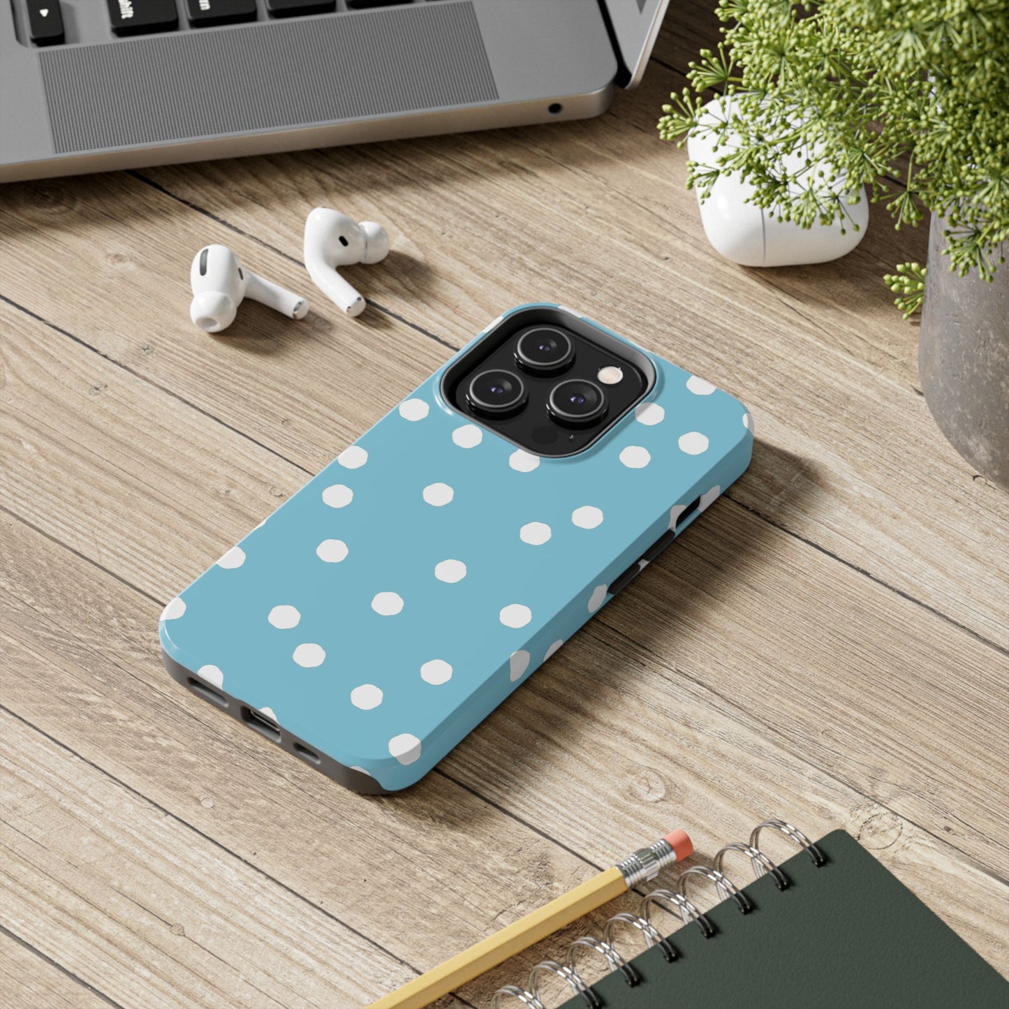 Jumbo Dots Turquoise / White Phone Case