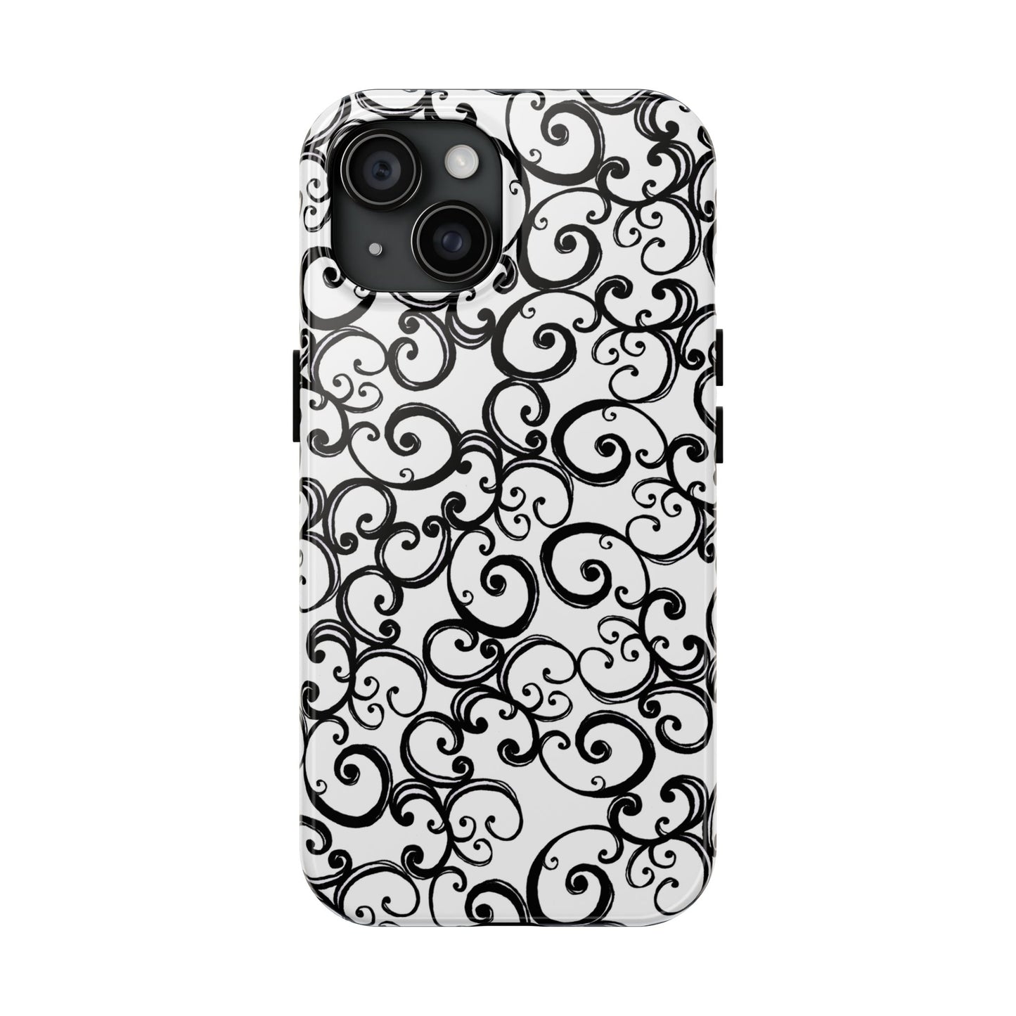 Curls White / Black Phone Case