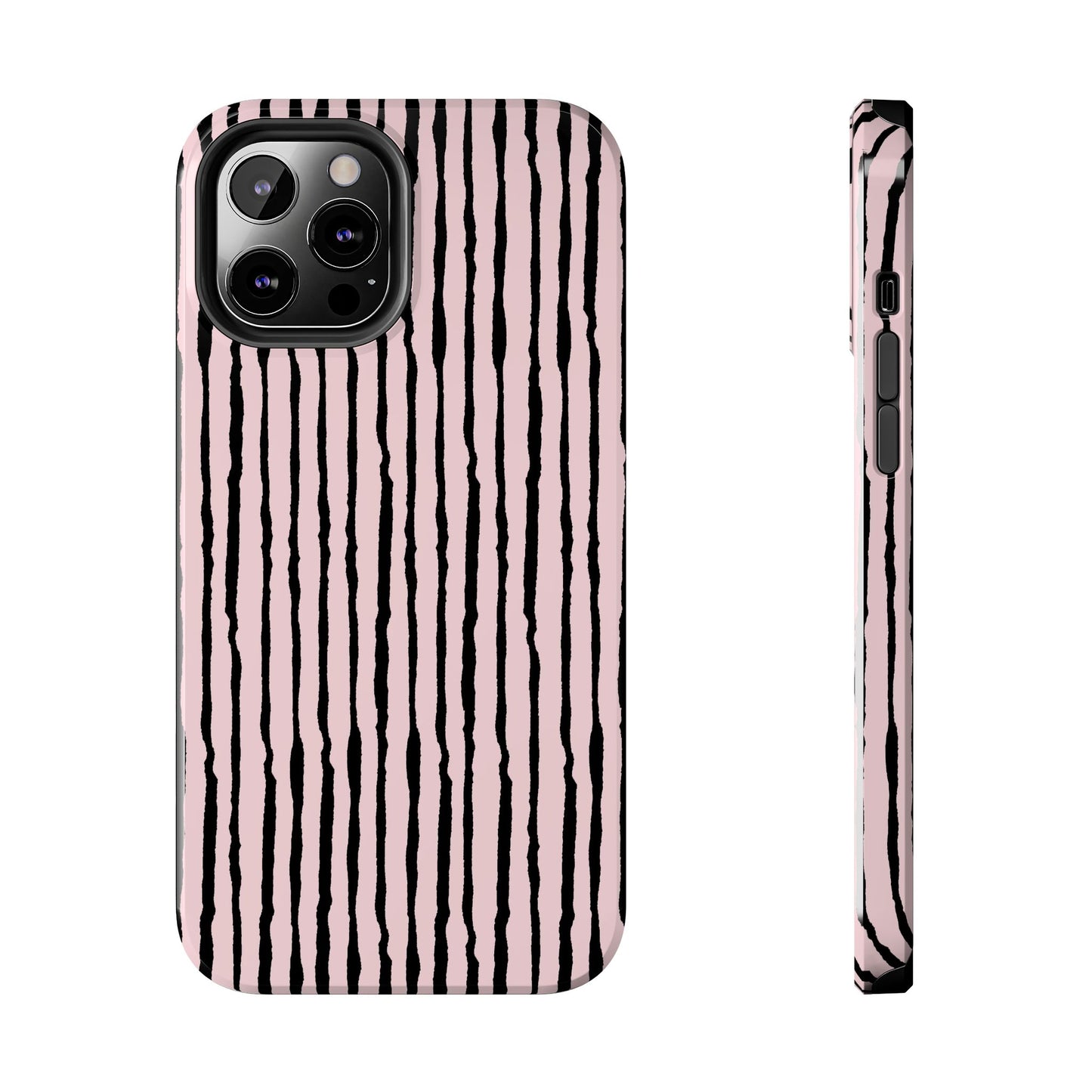 Sorta Stripe Light Pink / Black Phone Case