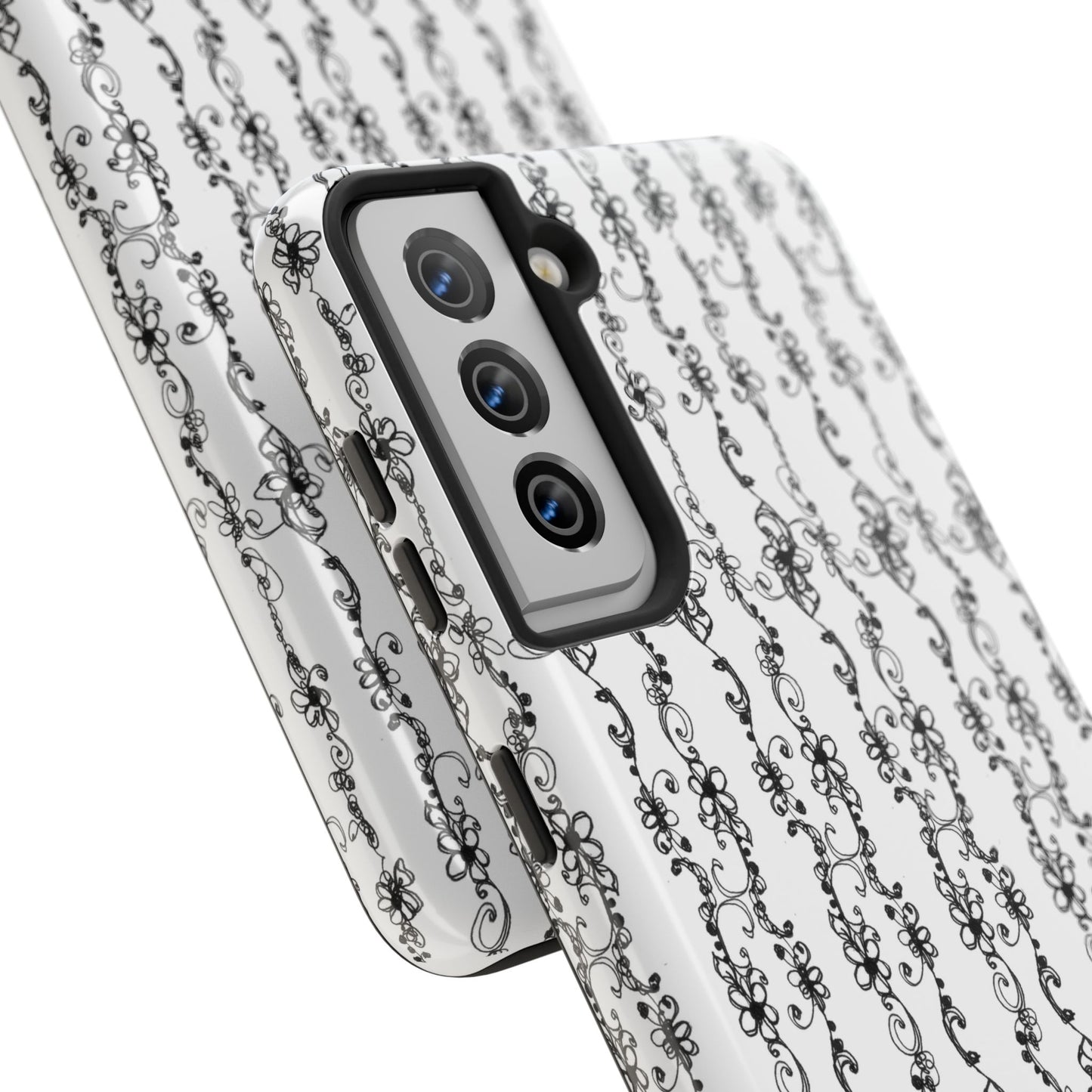 Flower Scroll Stripe Phone Case