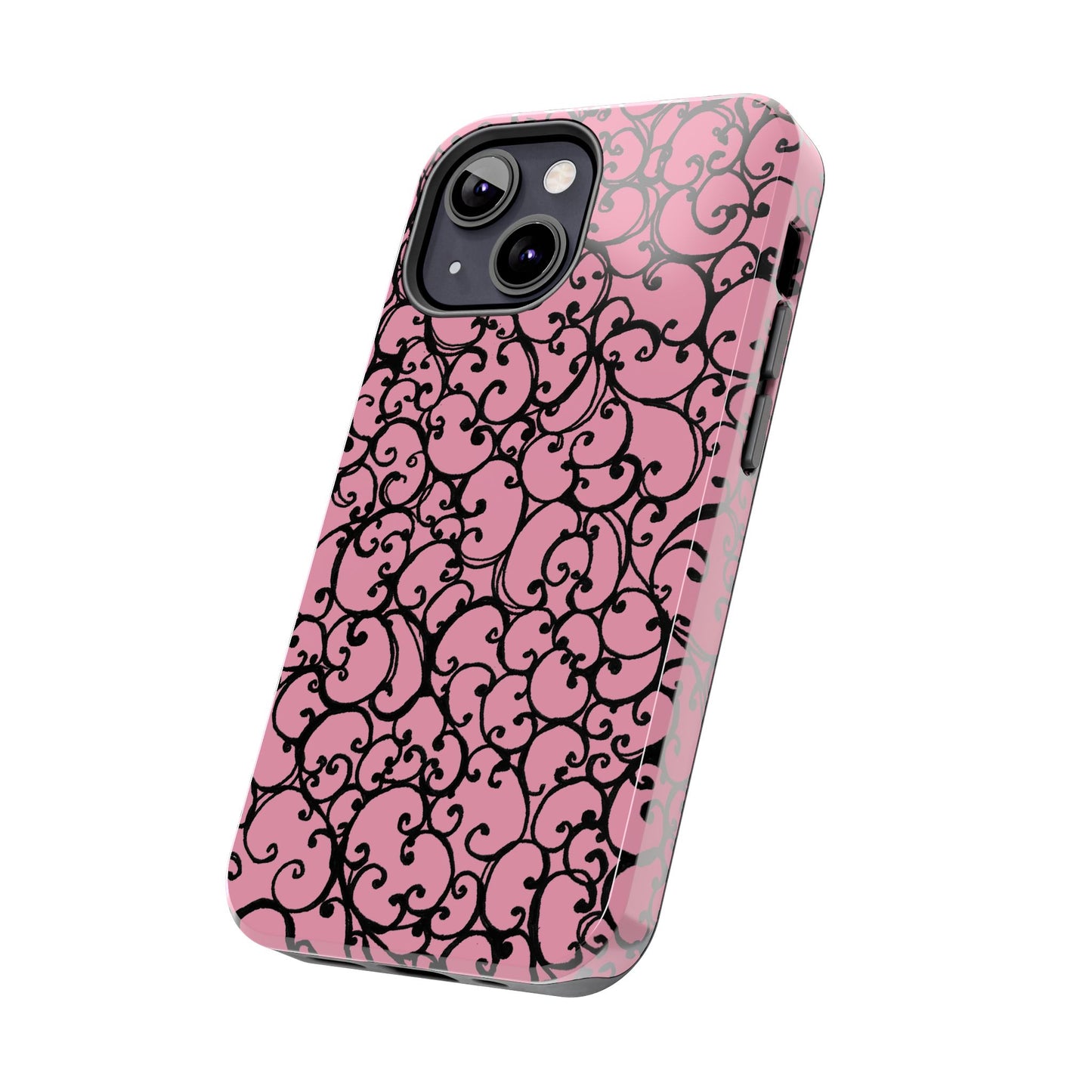 Scrollie Pink / Black Phone Case