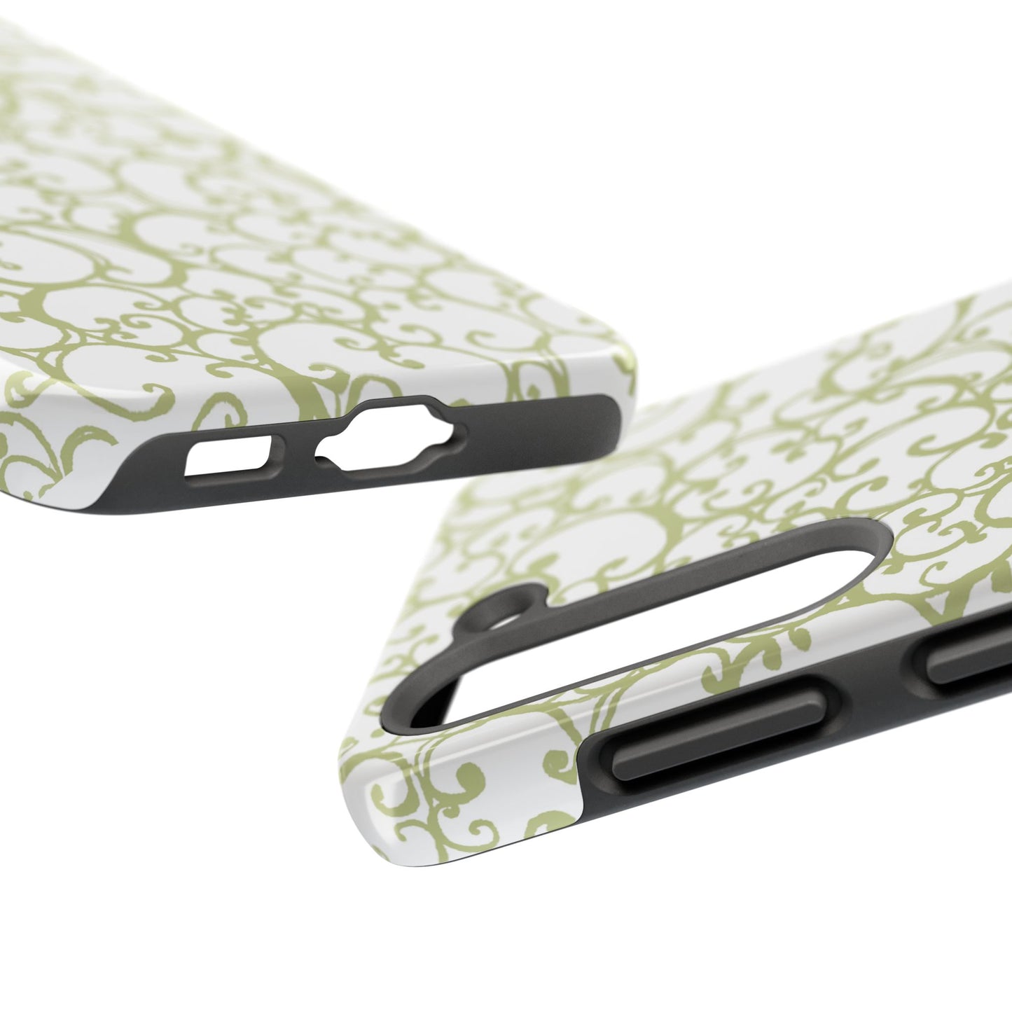 Scrollie White / Green Phone Case
