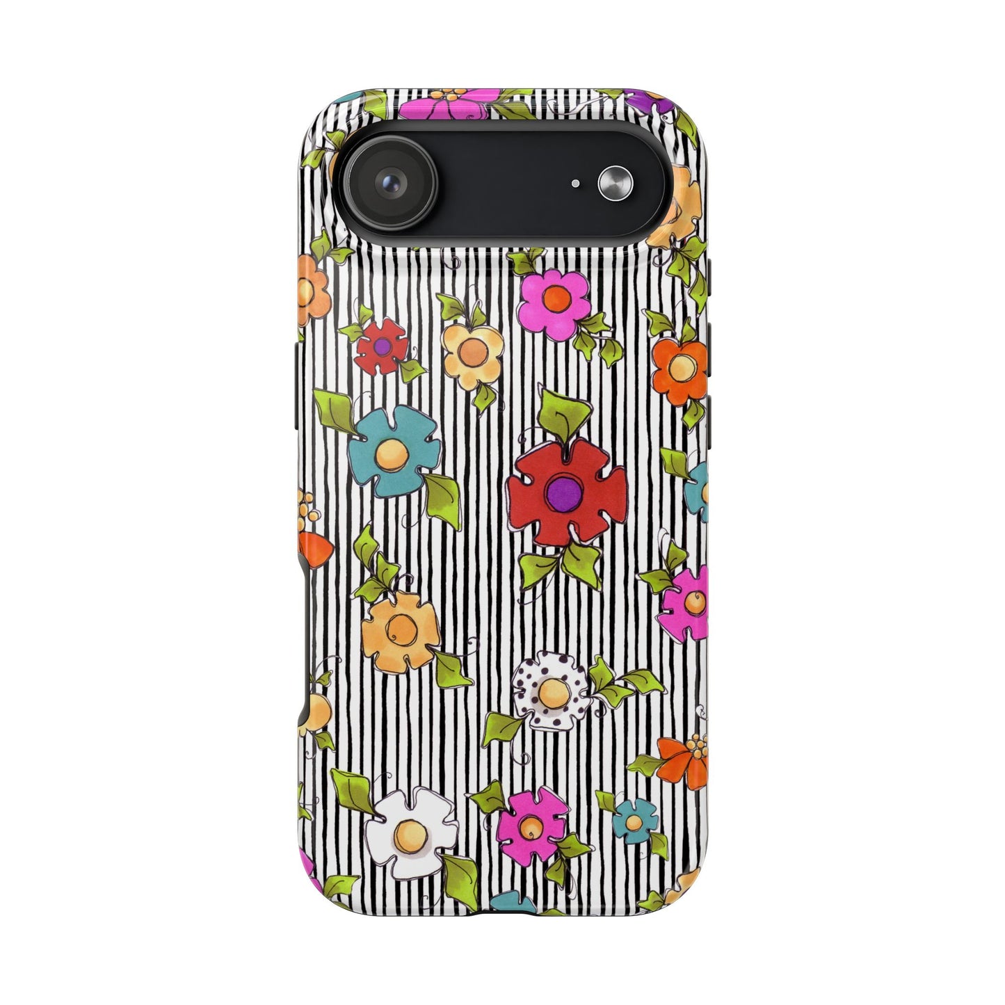 Dog Blooms White / Black Phone Case