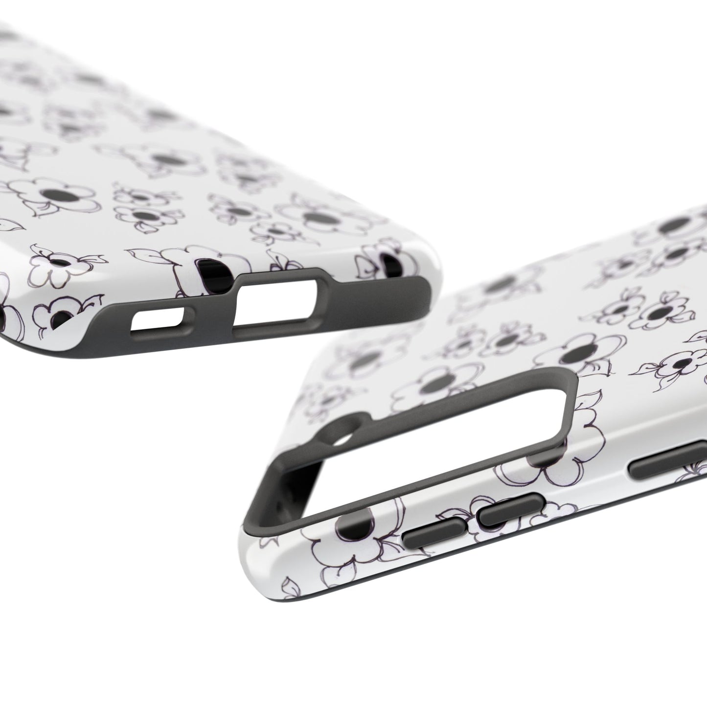 Daisy Cluster White / Black Phone Case