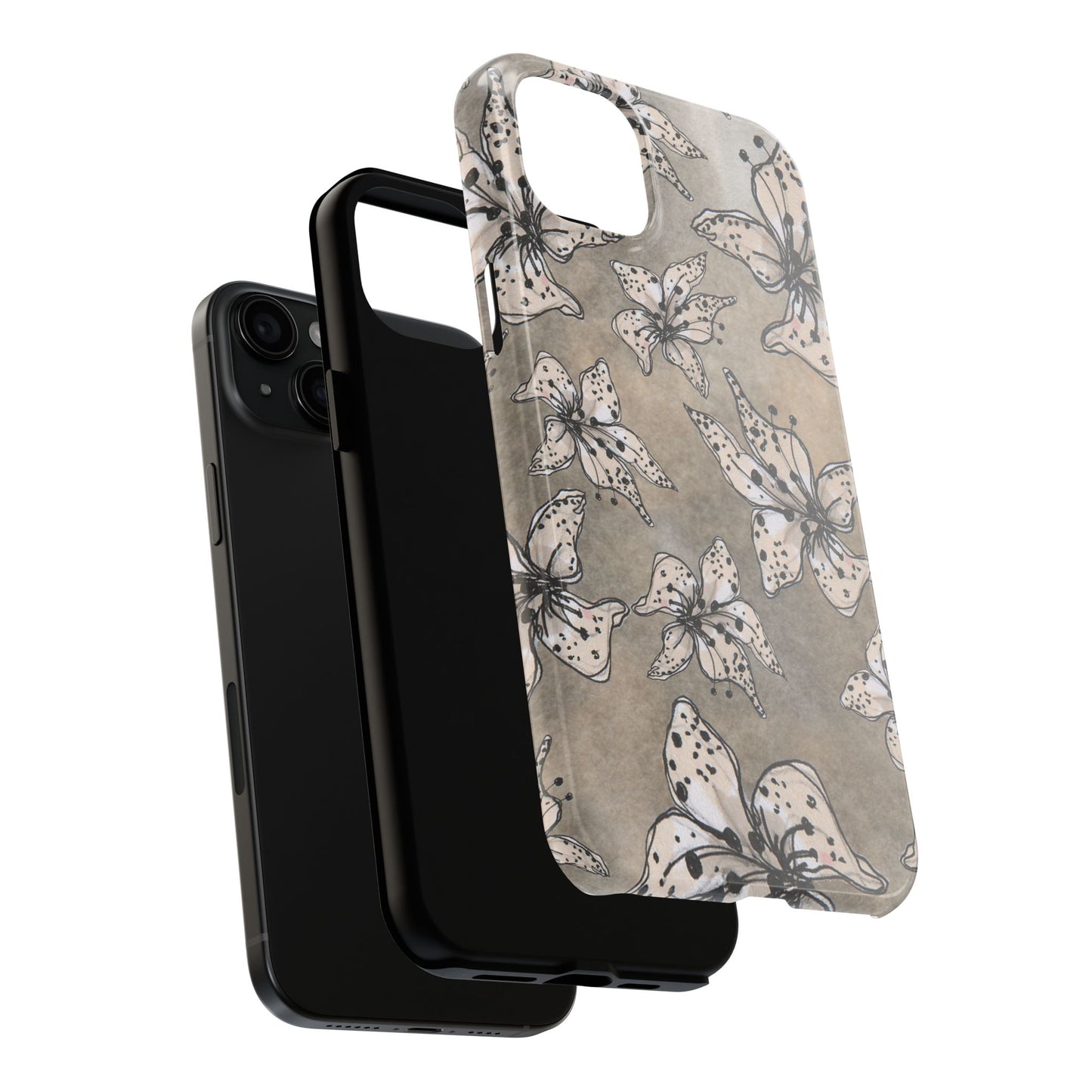 Spotted Lilies Gray Phone Case