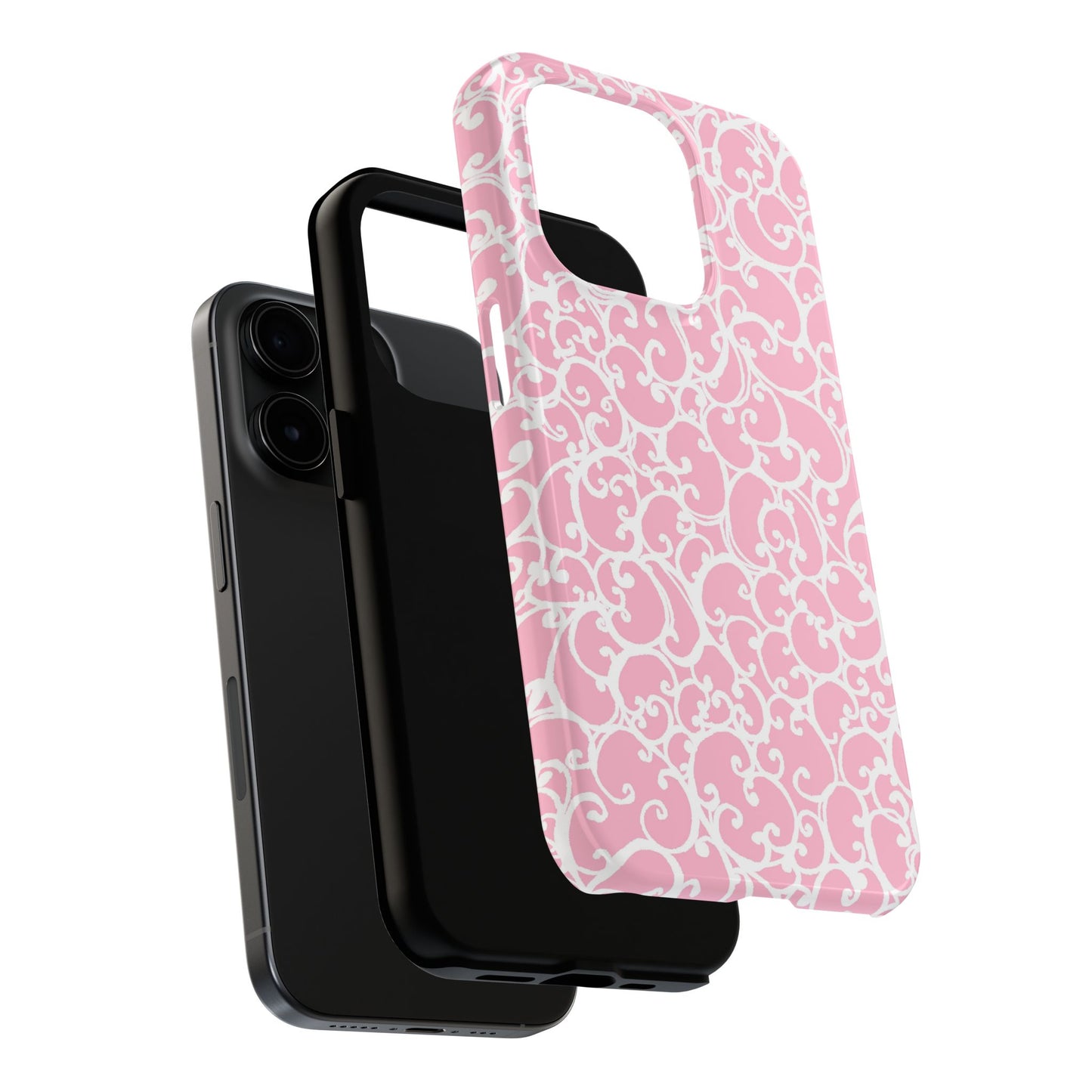 Scrollie Pink / White Phone Case
