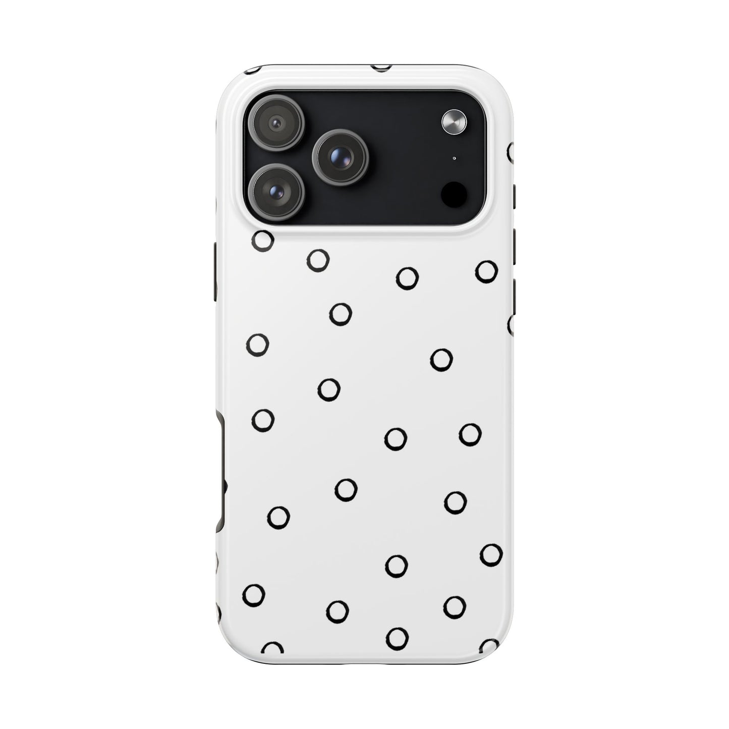 Open Dots White / Black Phone Case