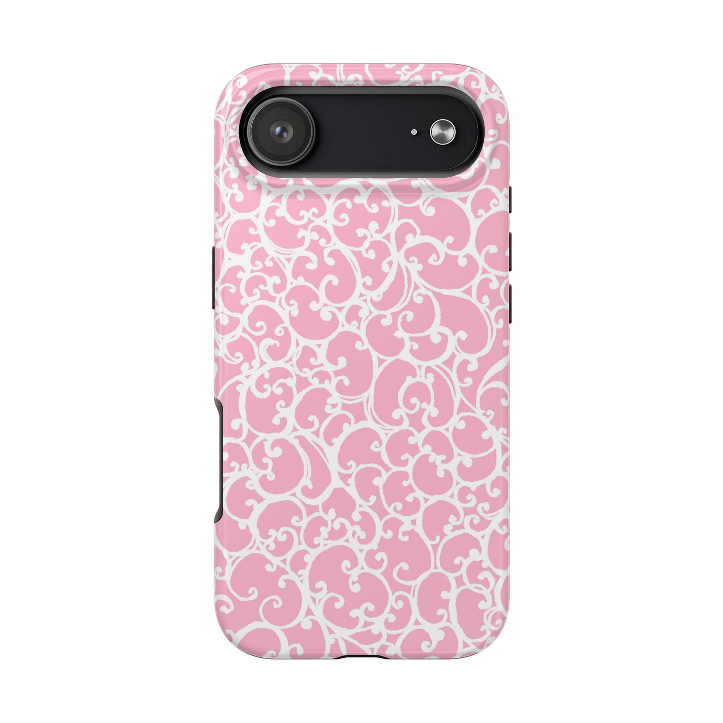 Scrollie Pink / White Phone Case