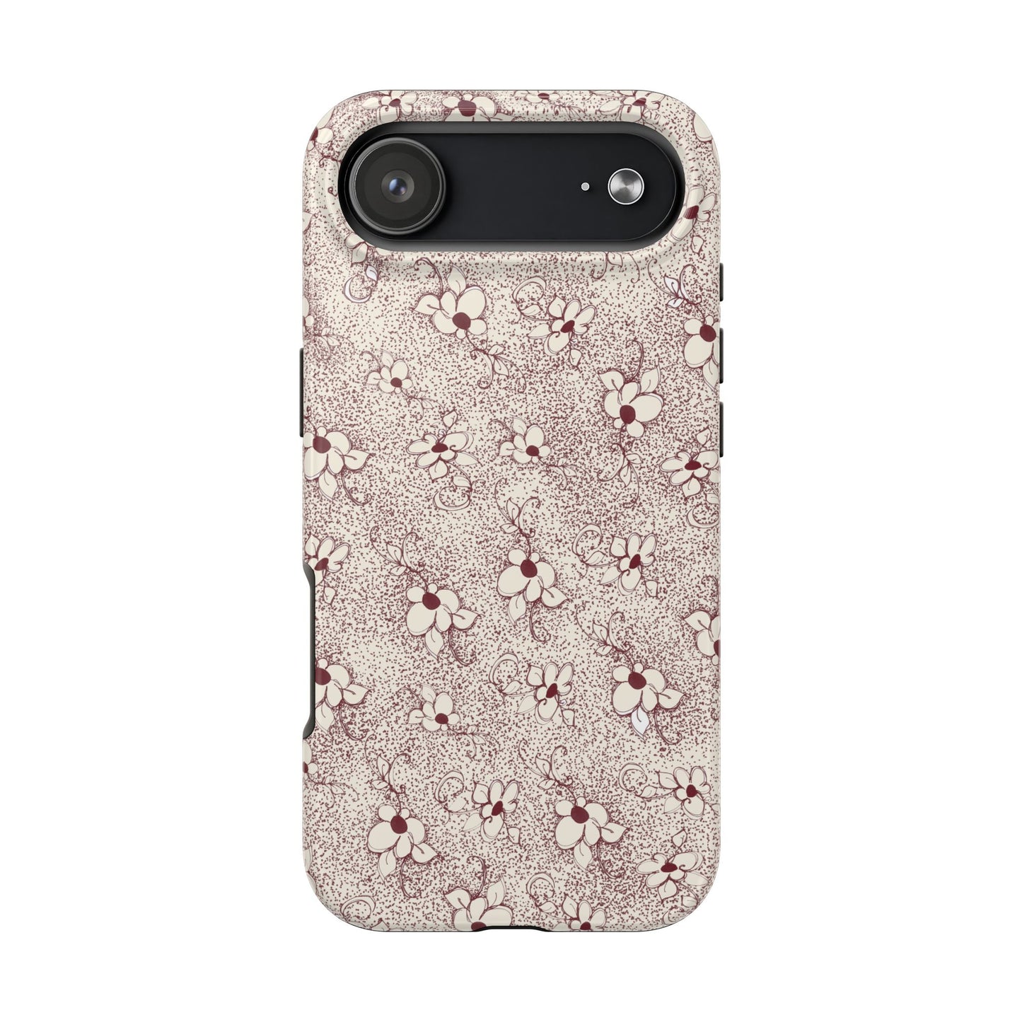 Daisy Flecks Ivory / Red Phone Case