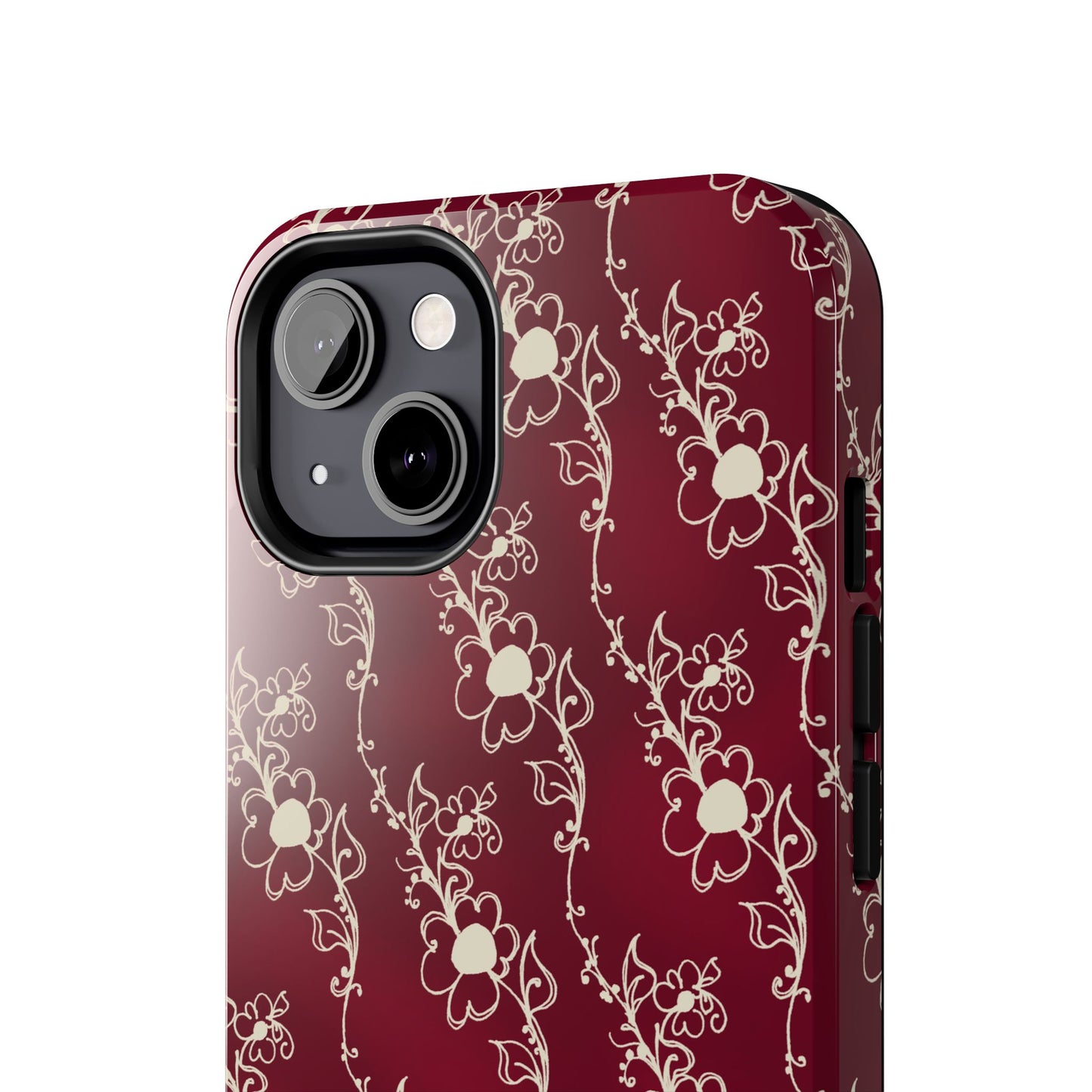 Diagonal Daisies Red / Ivory Phone Case