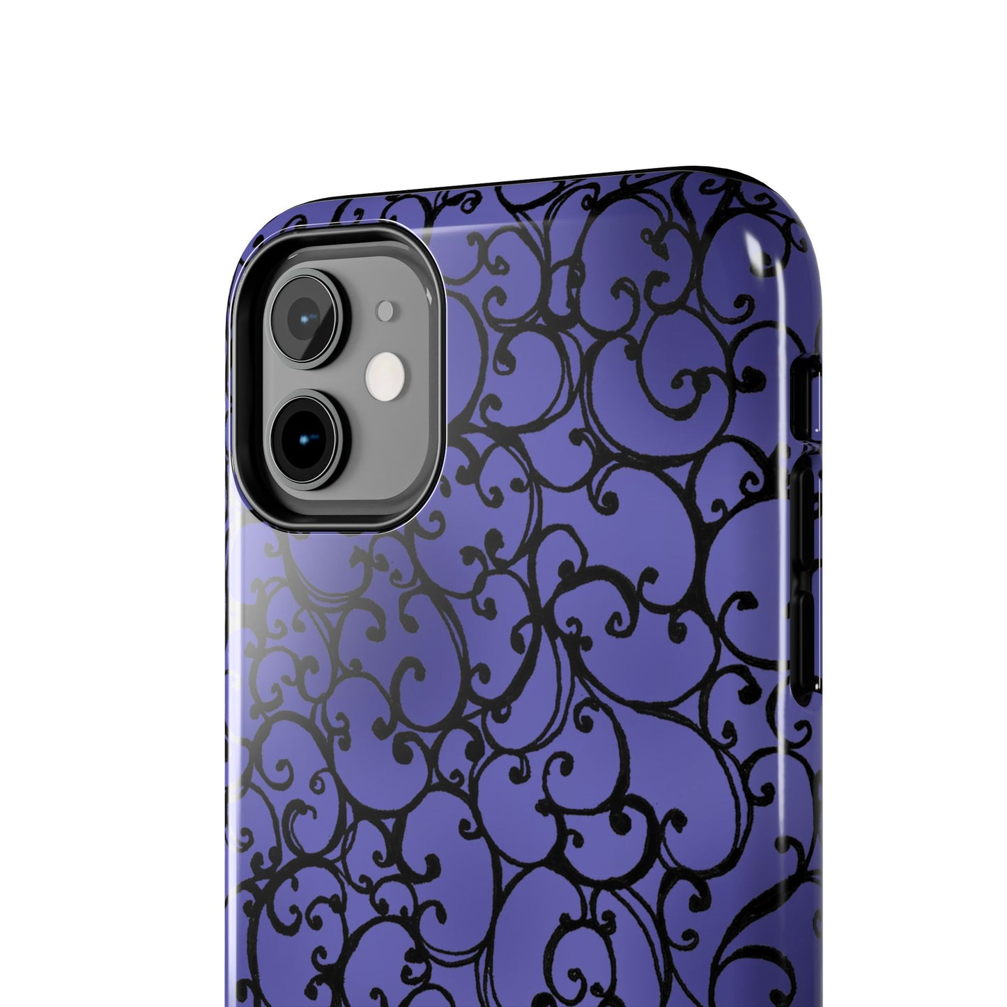 Scrollie Violet / Black Phone Case