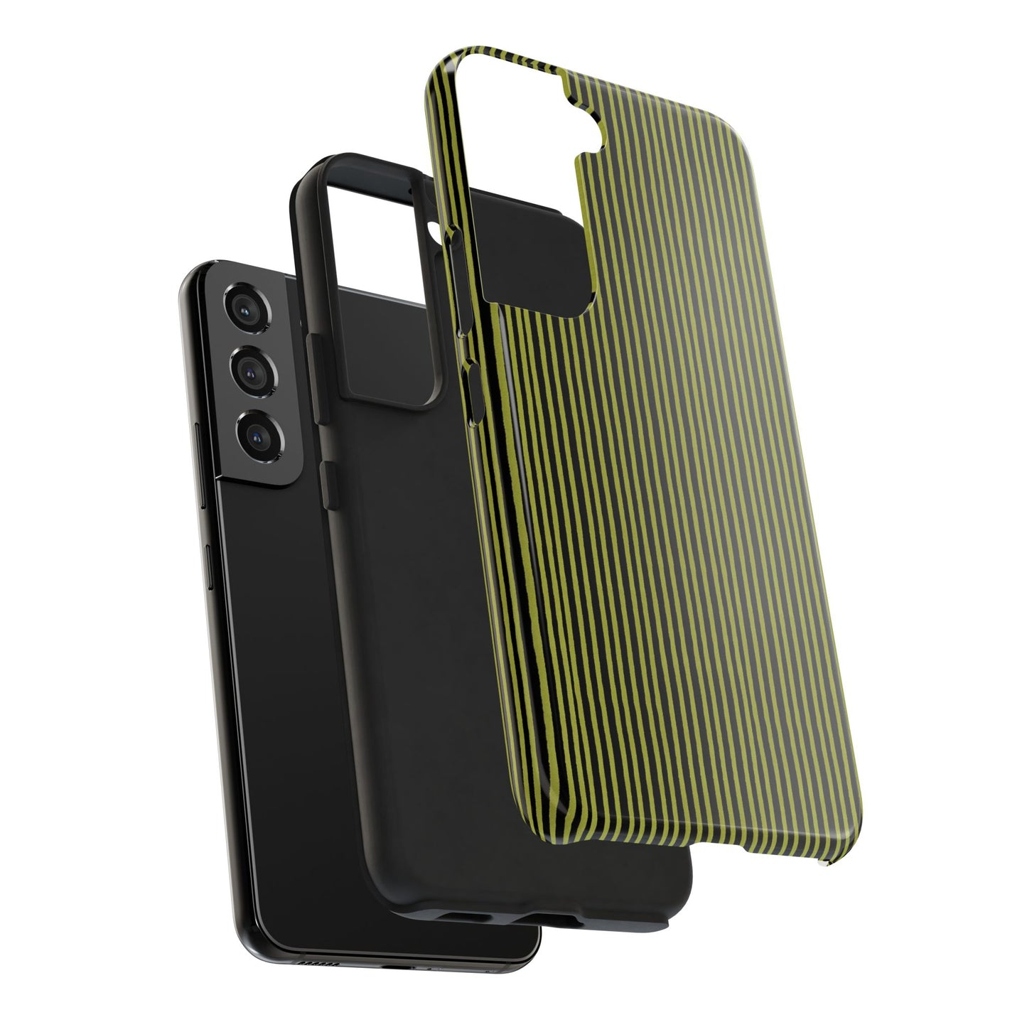 Happy Stripe Green / Black Phone Case