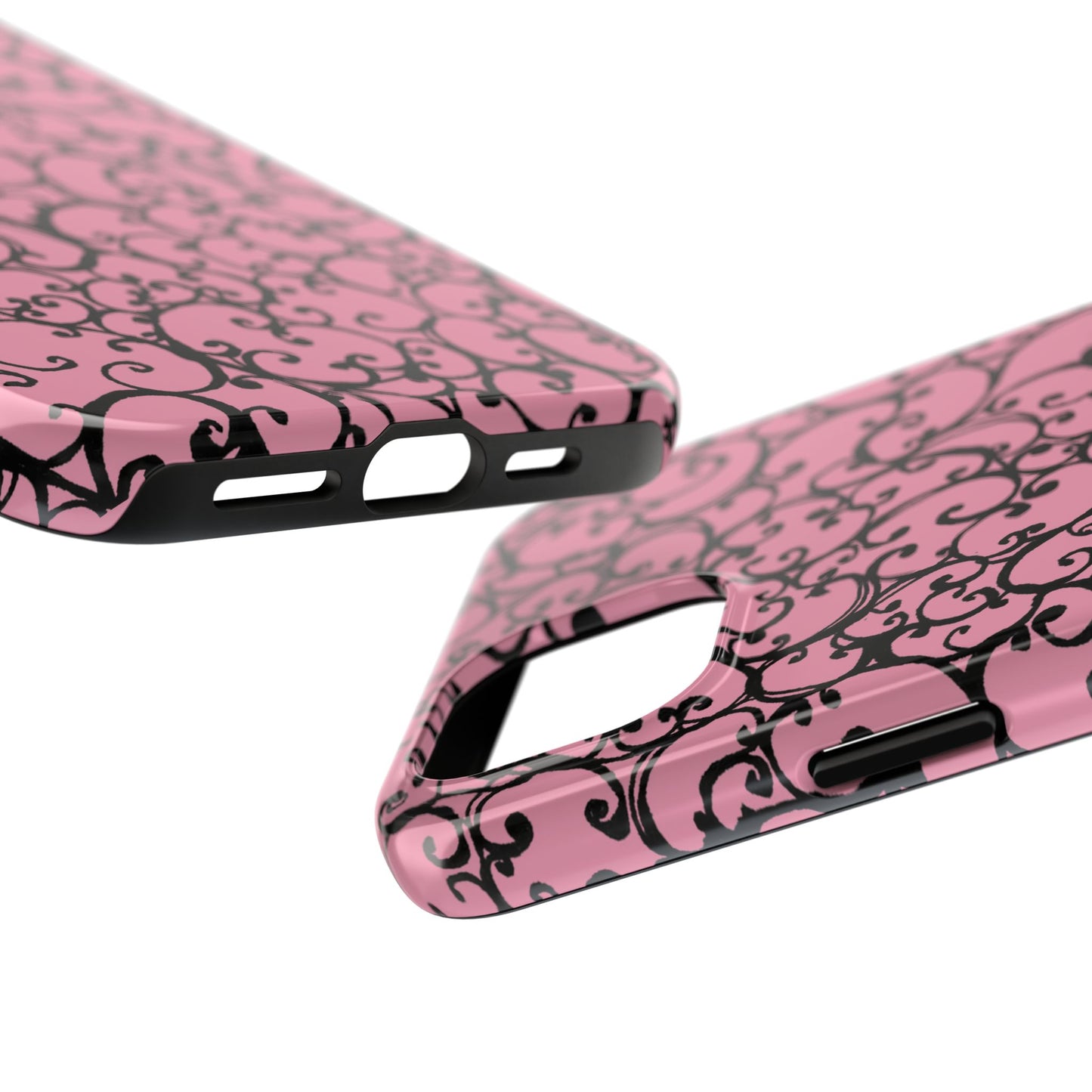 Scrollie Pink / Black Phone Case