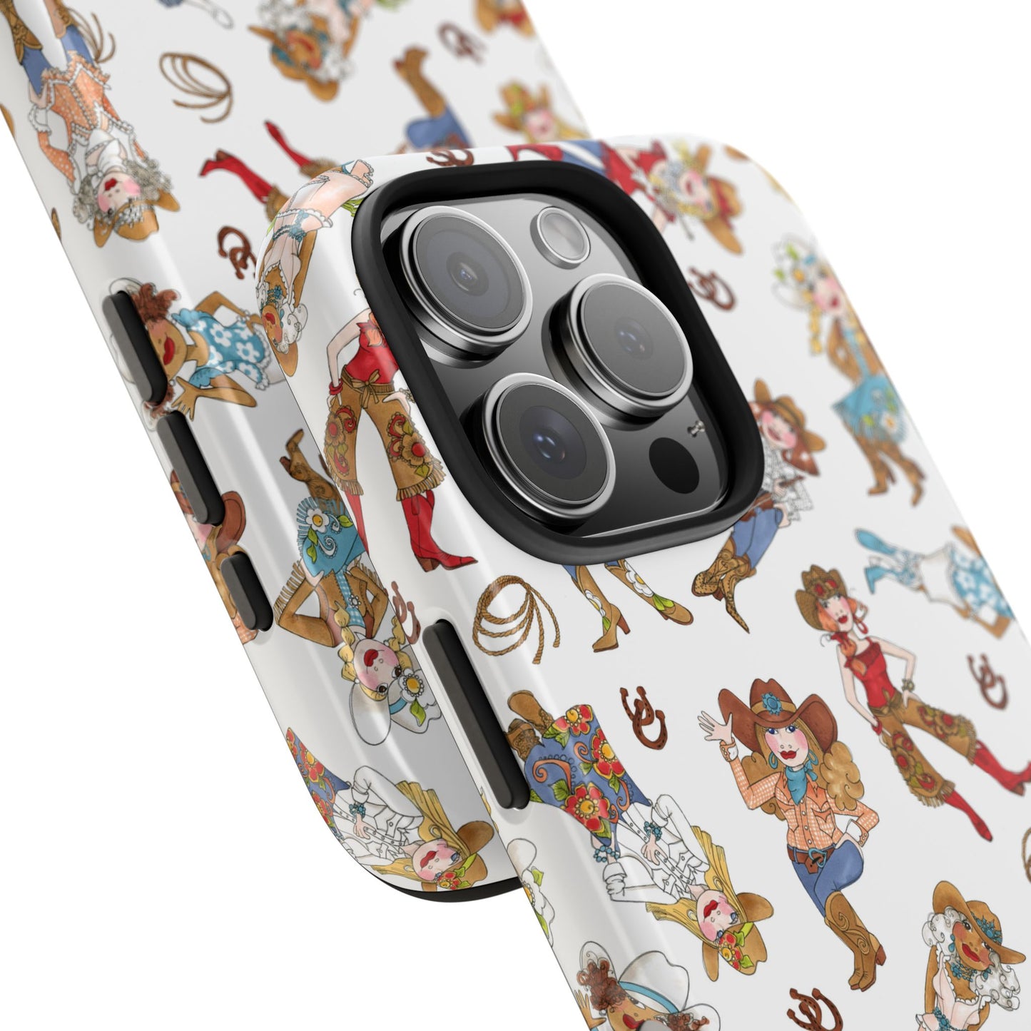 Tossed Cowgirls White Phone Case