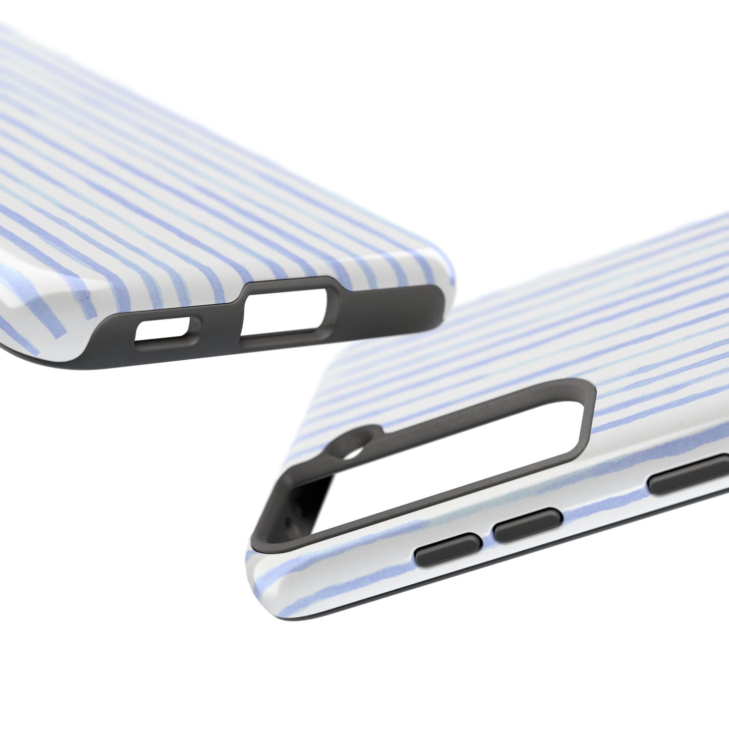 Happy Stripe White / Blue Phone Case