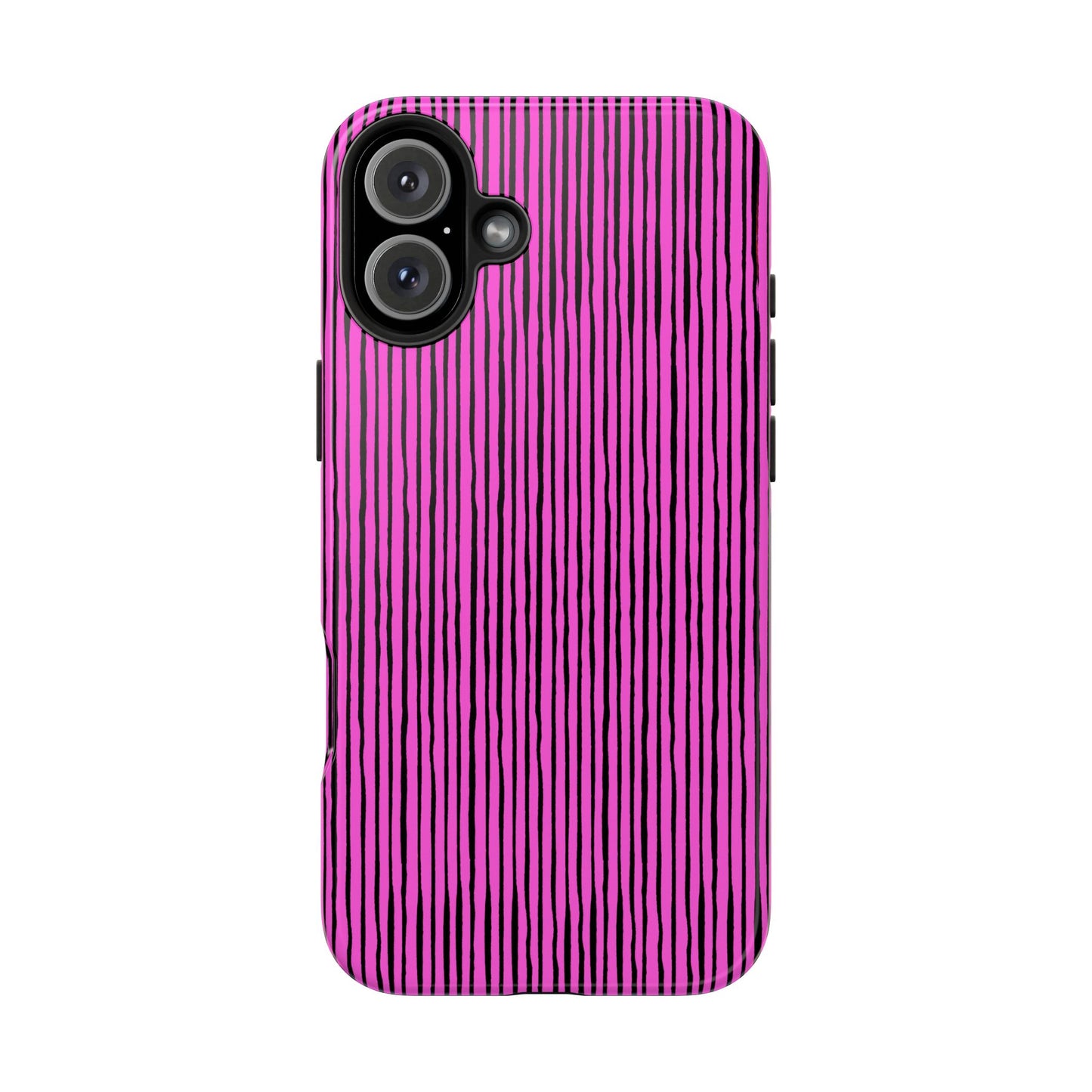 Quirky Pin Stripe Pink / Black Phone Case