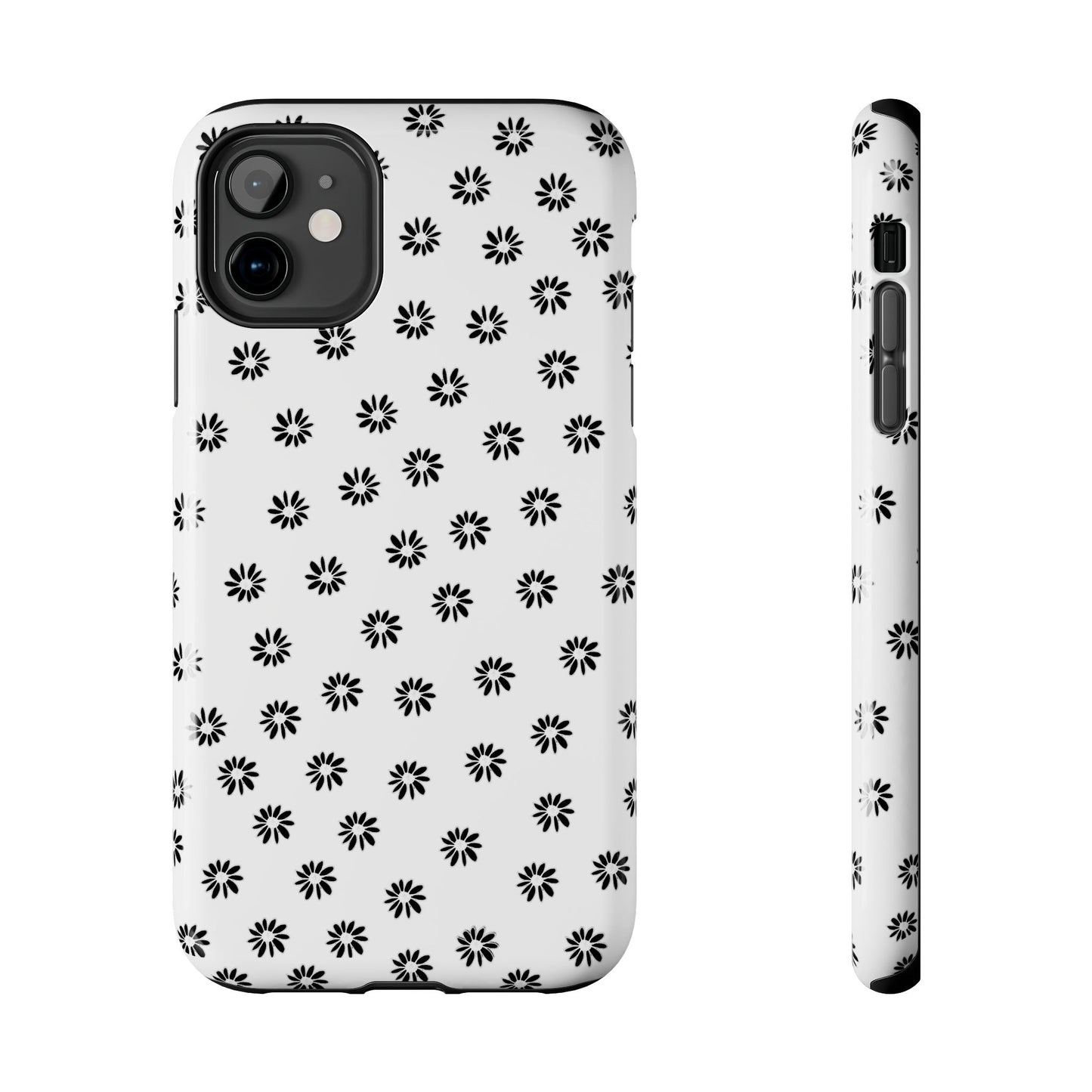 Daisy Dot White / Black Phone Case