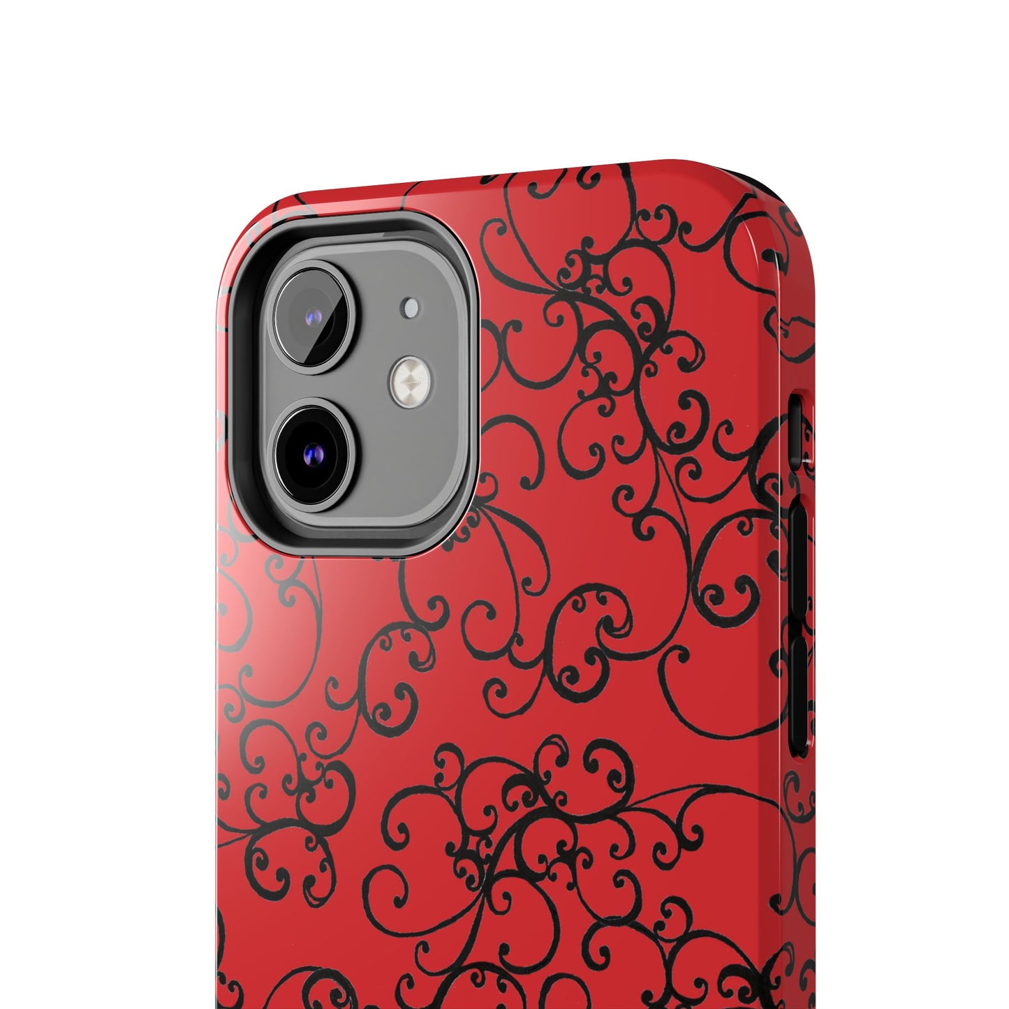 Elegant Scroll Red / Black Phone Case