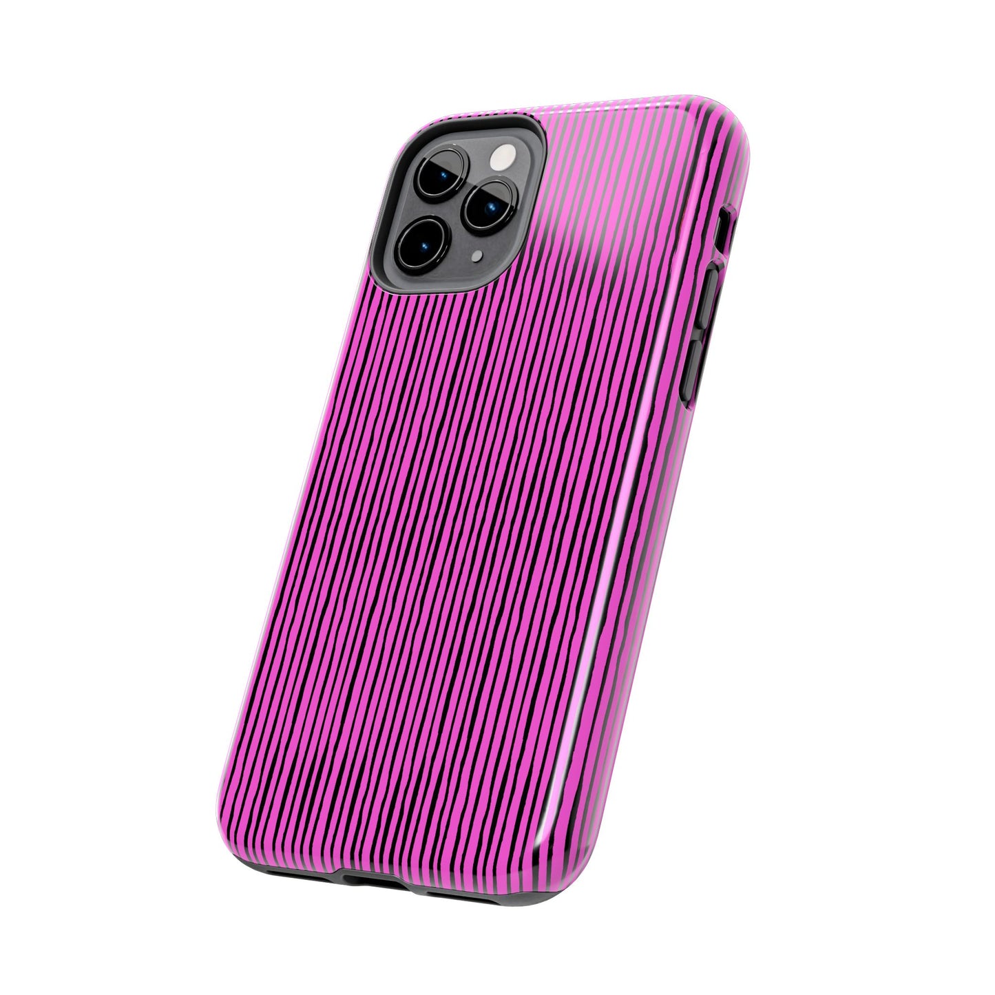 Quirky Pin Stripe Pink / Black Phone Case