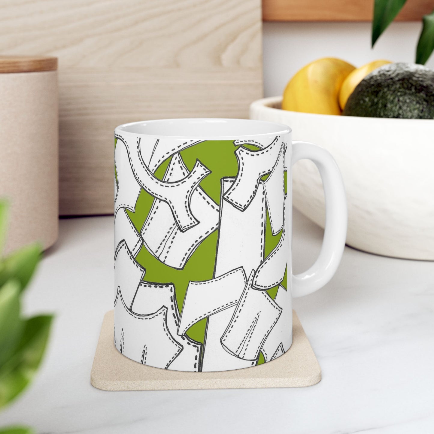 Pattern Pieces Chartreuse Cup