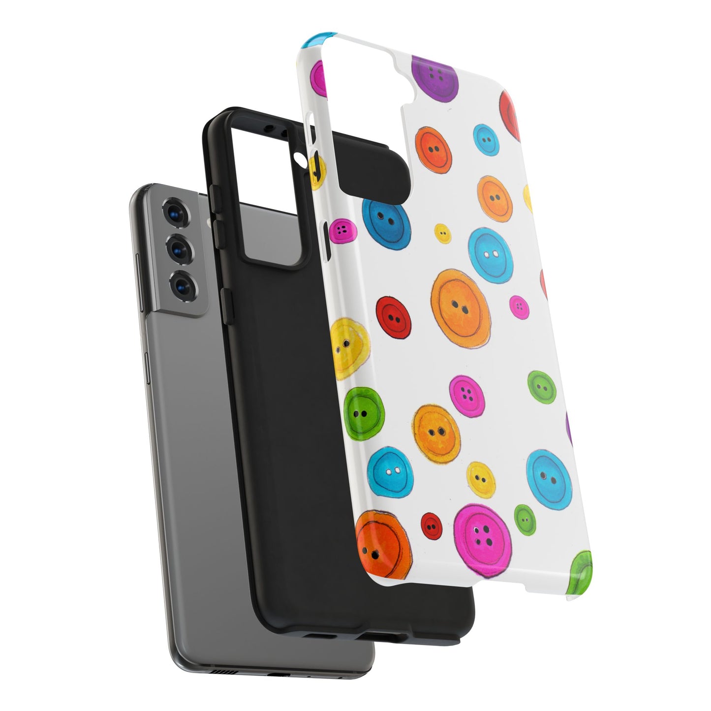 Button Dots White Phone Case