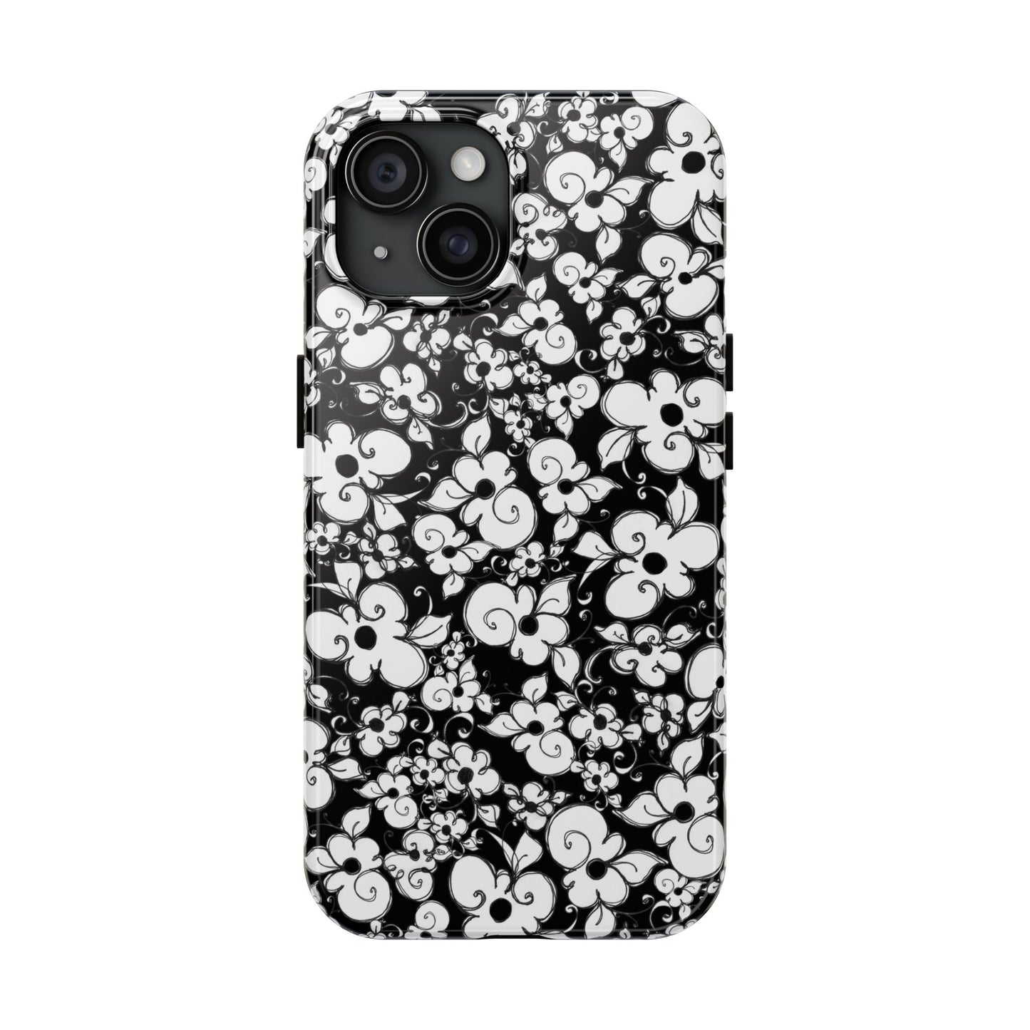 Dog Daisies Black Phone Case