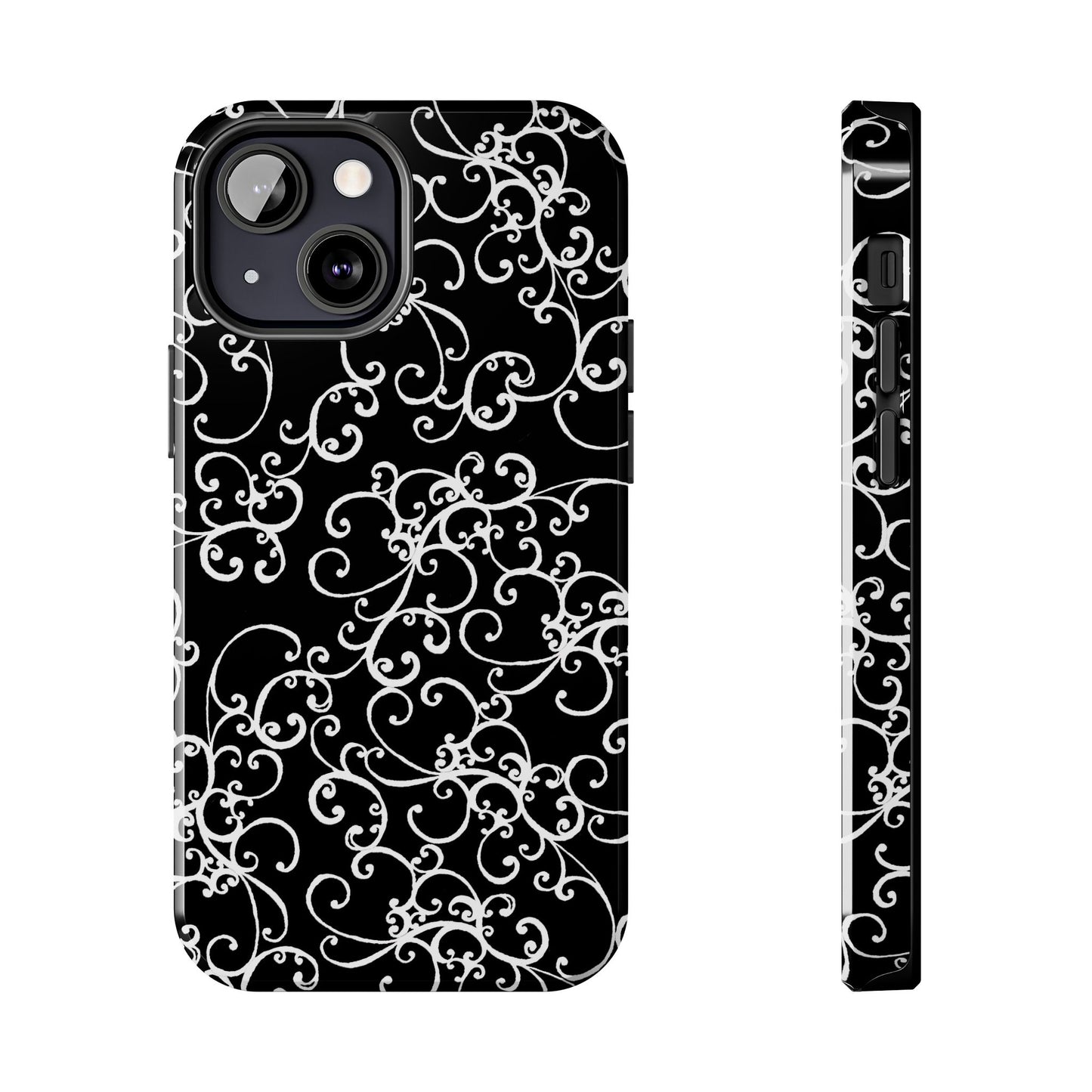 Elegant Scroll Black / White Phone Case
