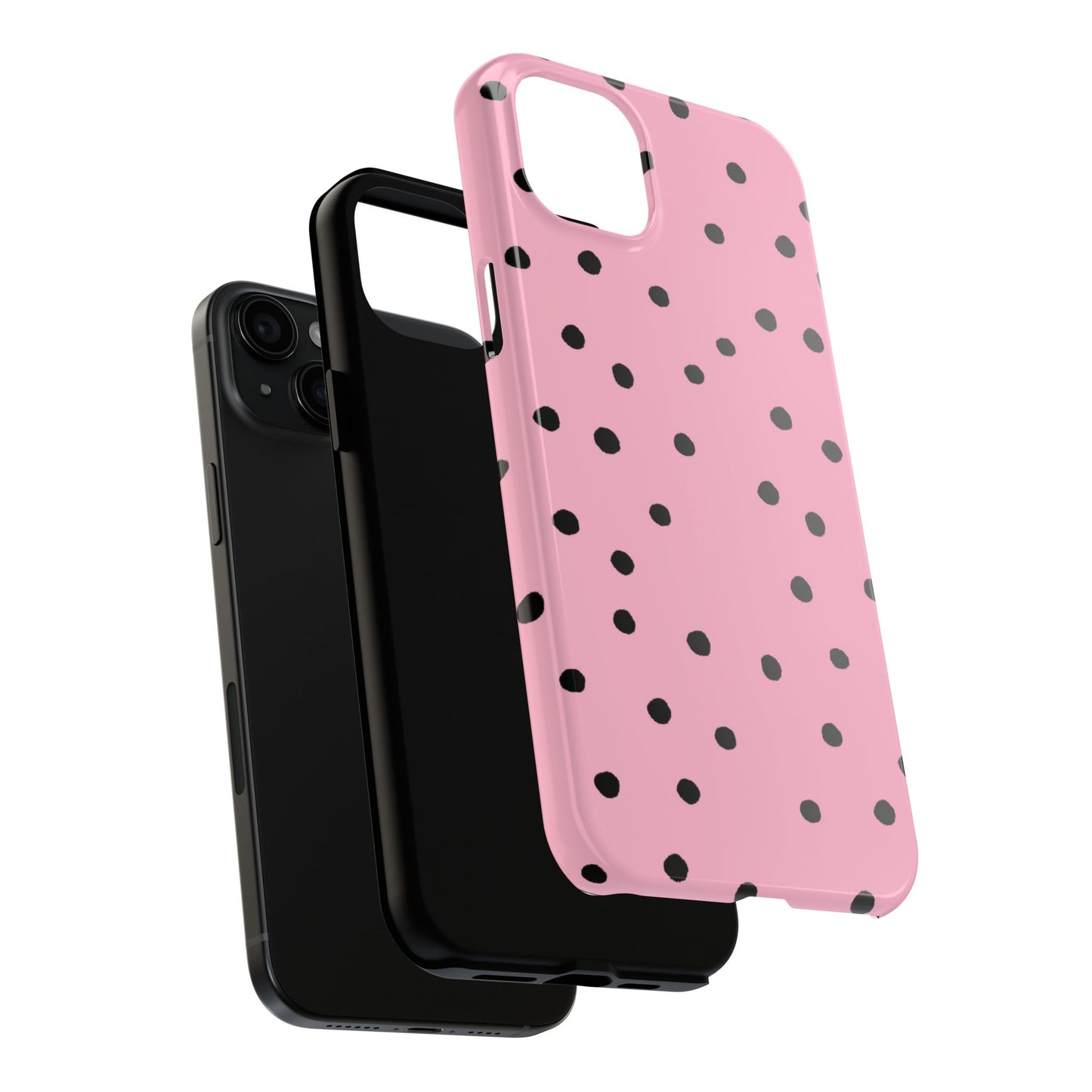 Dinky Dots Pink / Black Phone Case