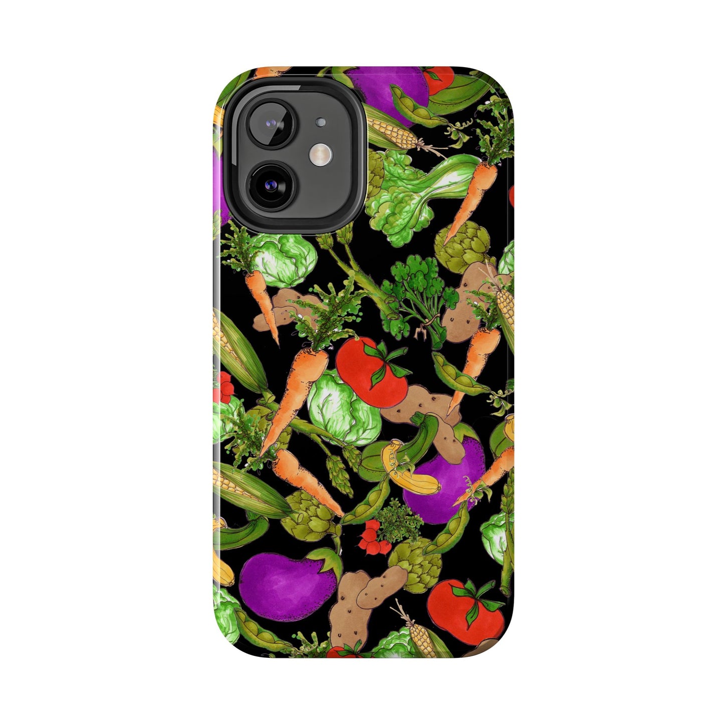 Veggie Jungle Black Phone Case