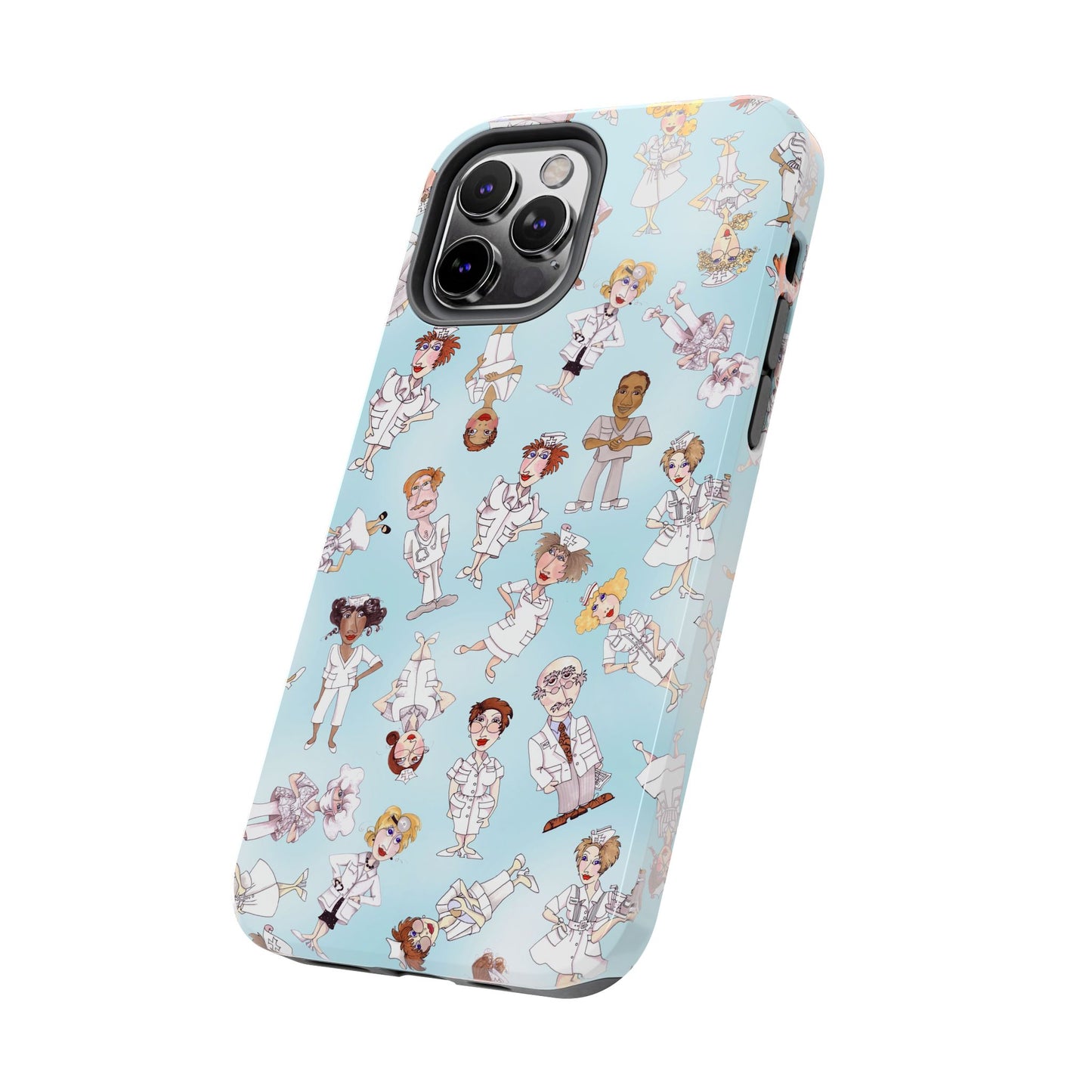 Tossed Nurses Aqua Phone Case