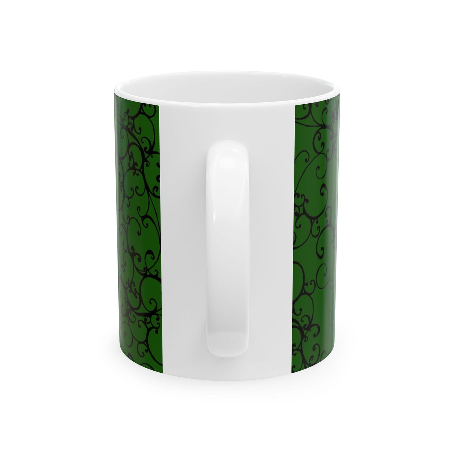 Elegant Scroll Green / Black Cup
