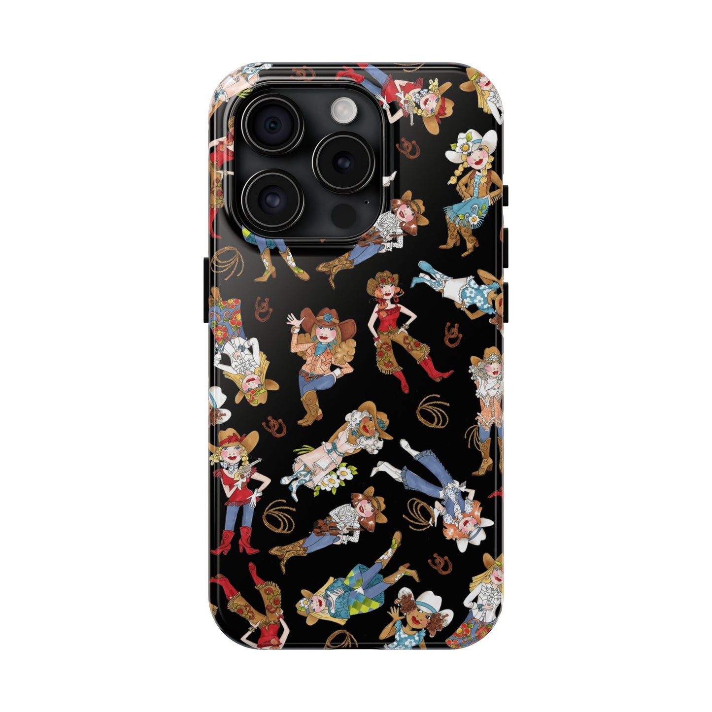Tossed Cowgirls Black Phone Case