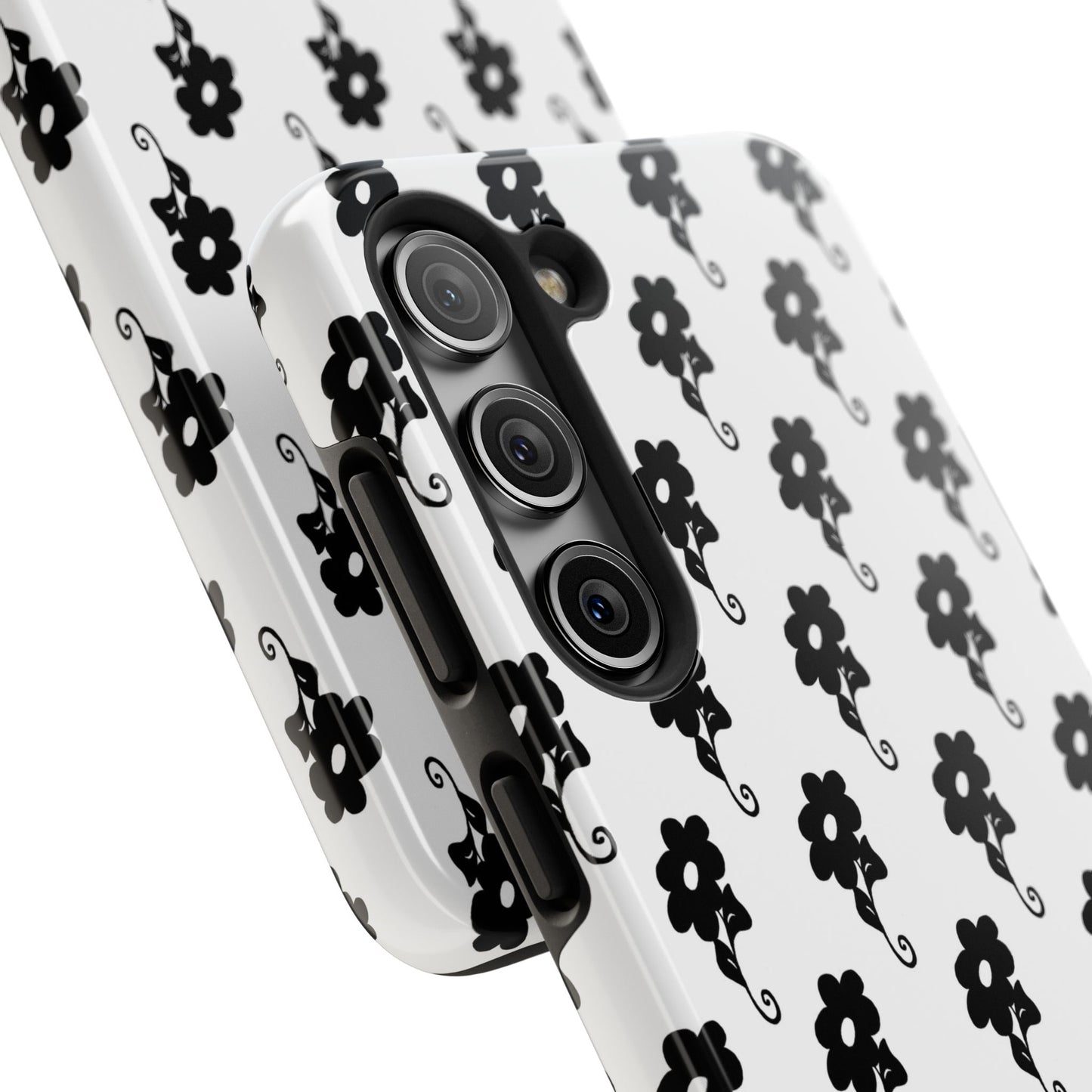 Flowers White / Black Phone Case