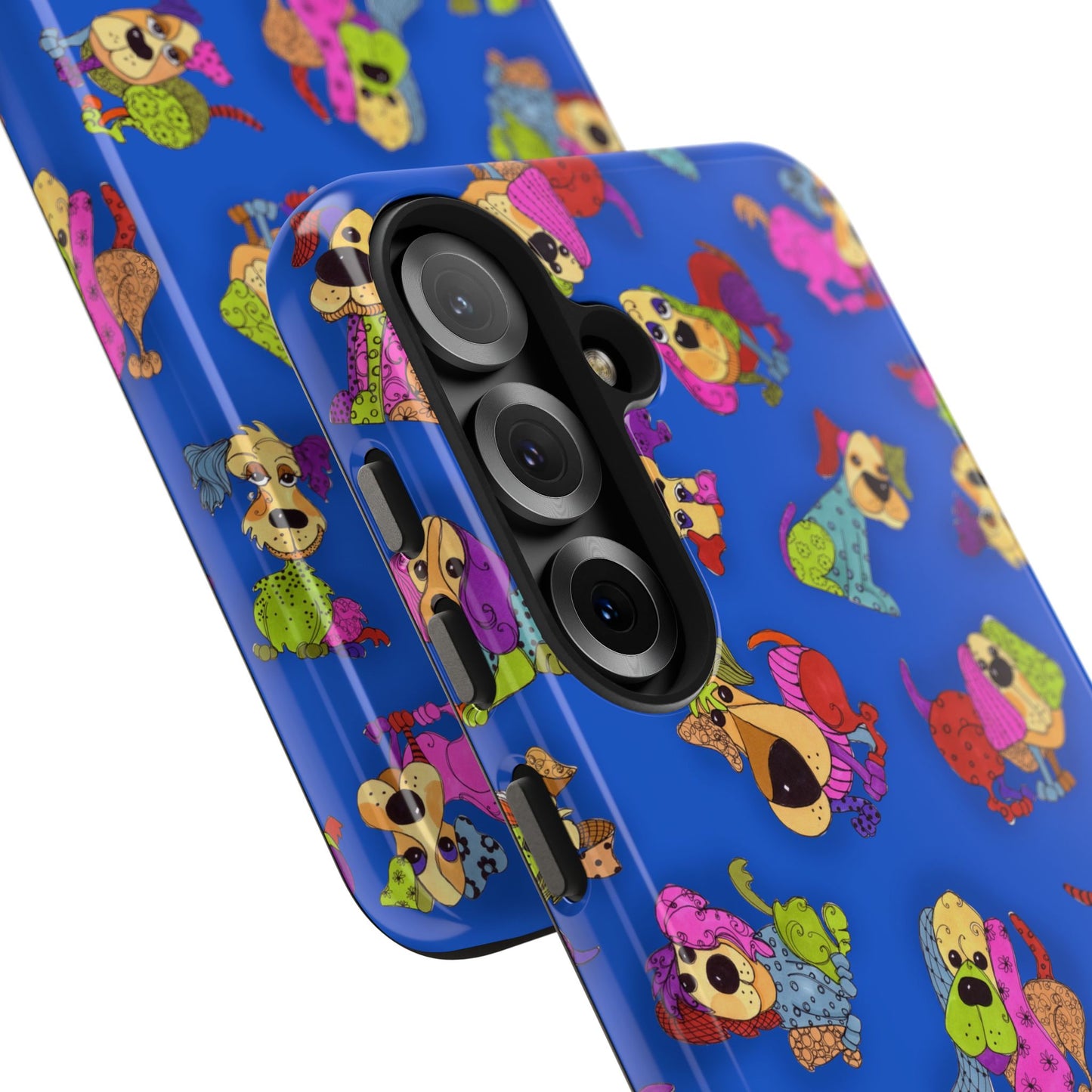 Tossed Happy Dogs Blue Phone Case