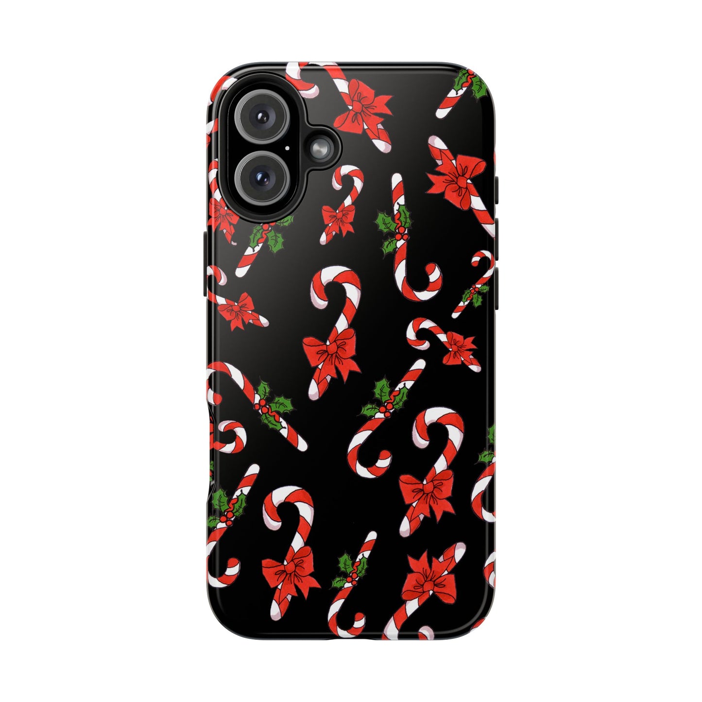 Candy Cane Crowd Black Phone Case