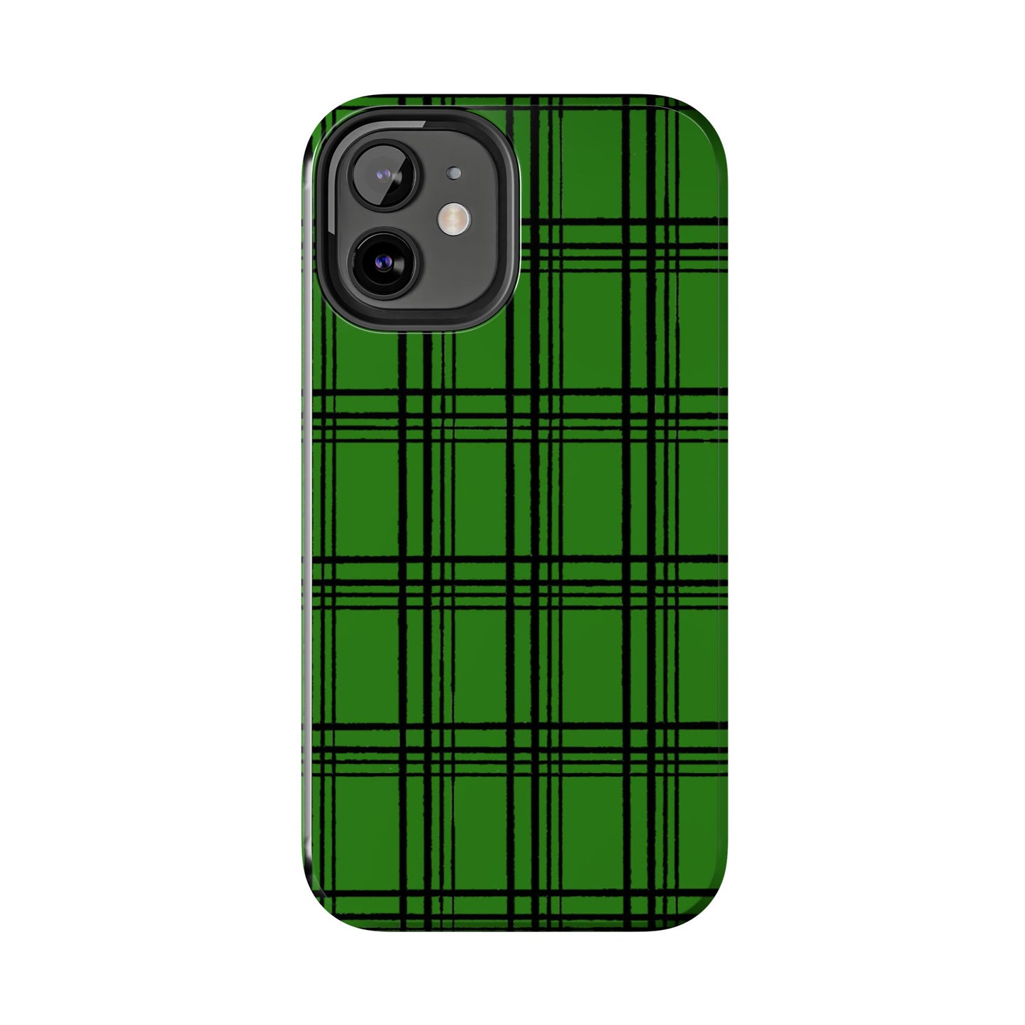 Glad Plaid Green / Black Phone Case