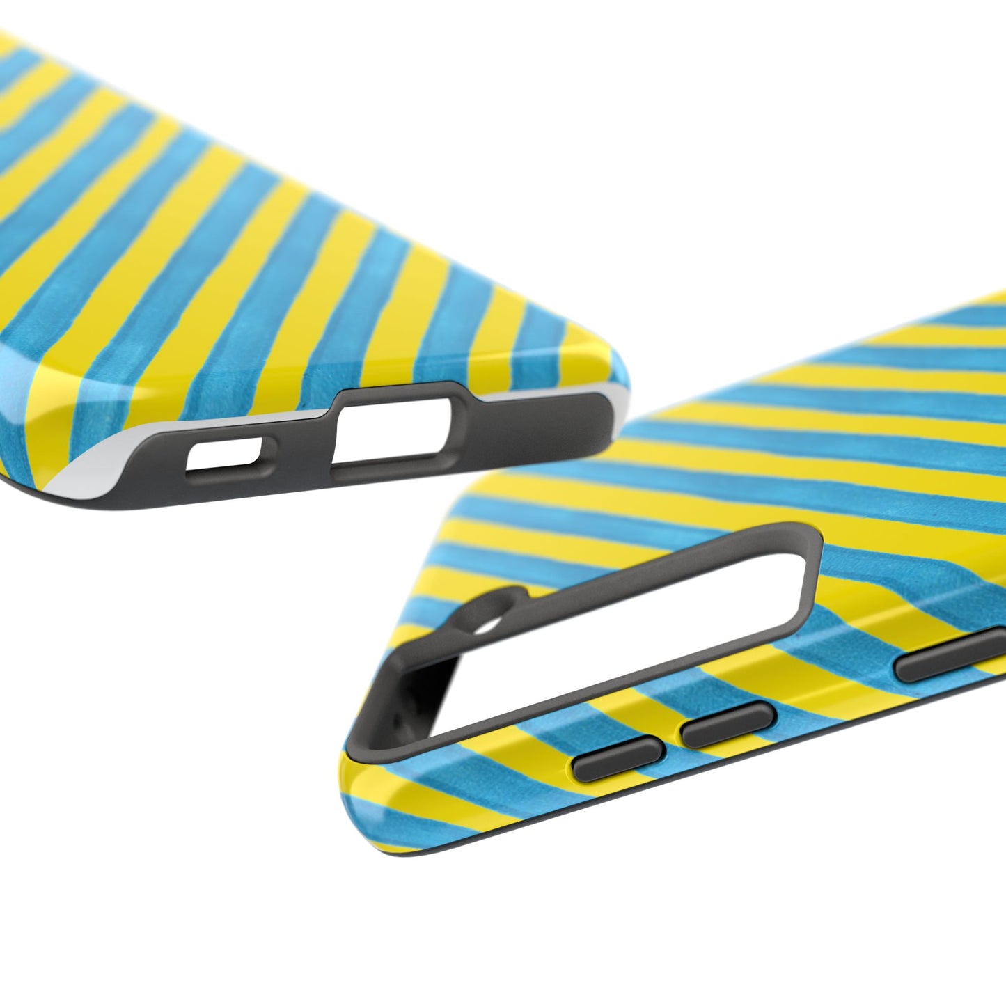 Bias Stripe Turquoise / Yellow Phone Case