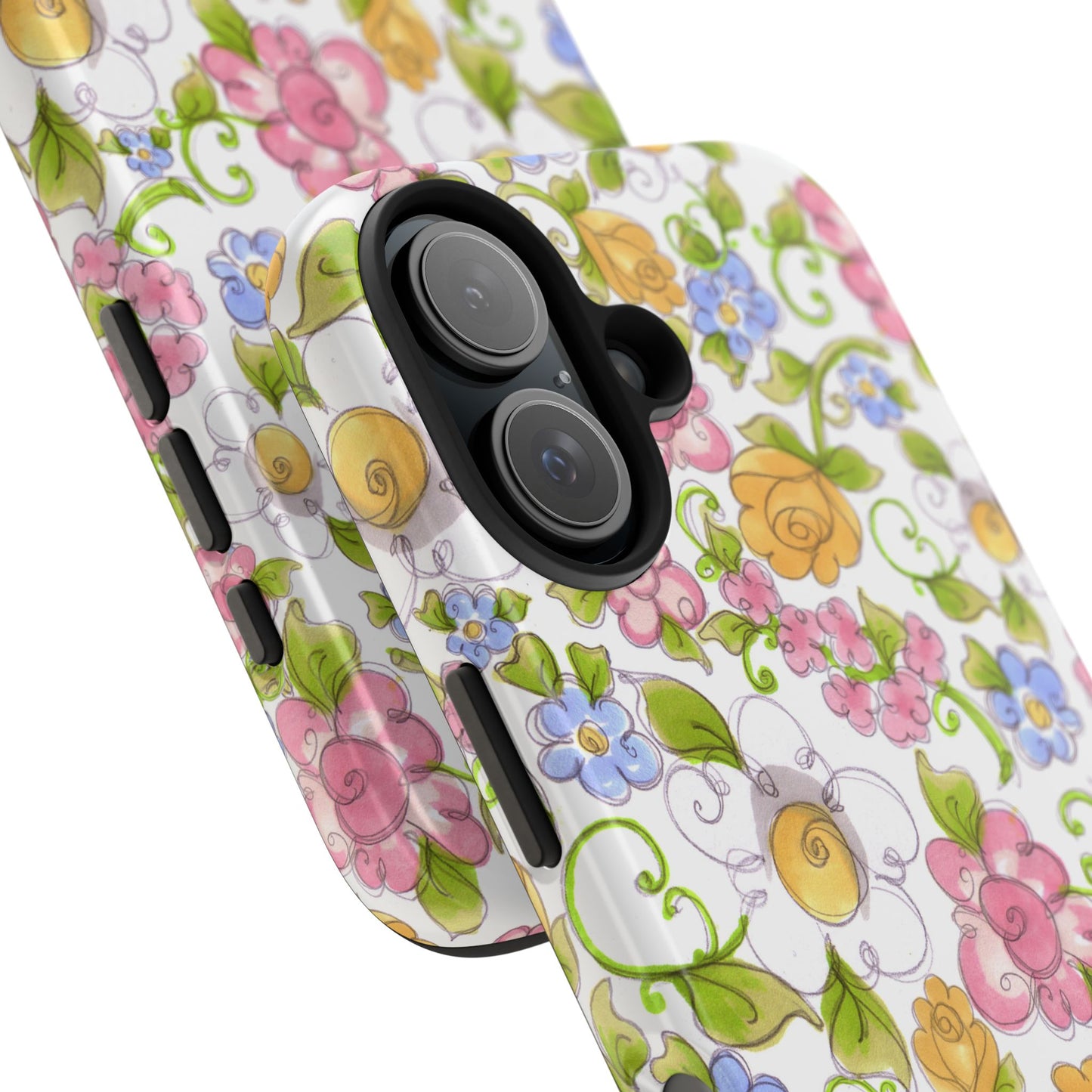 Flower Frolic White Phone Case