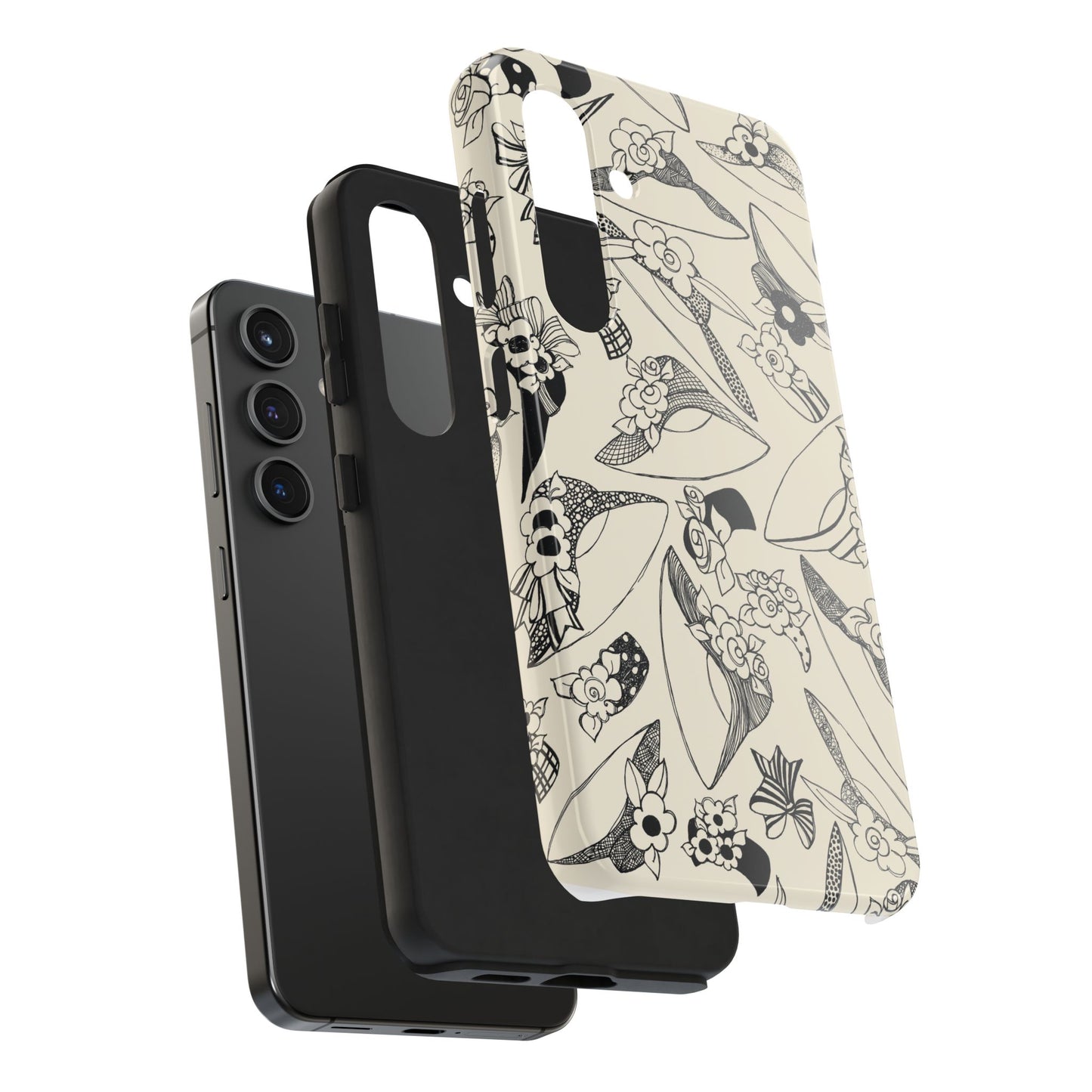 Millinery Ivory / Black Phone Case
