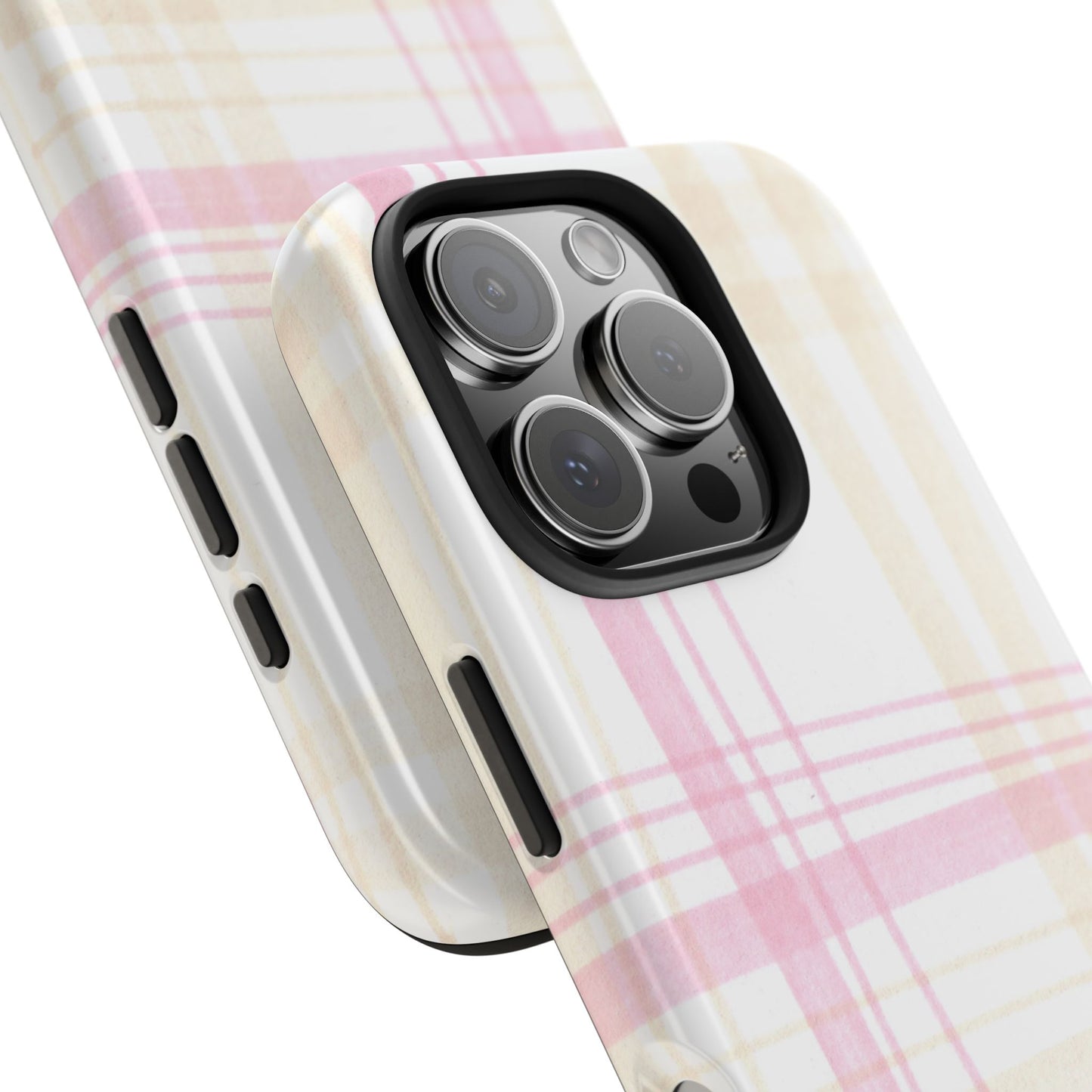 Flower Model Plaid Phone Case