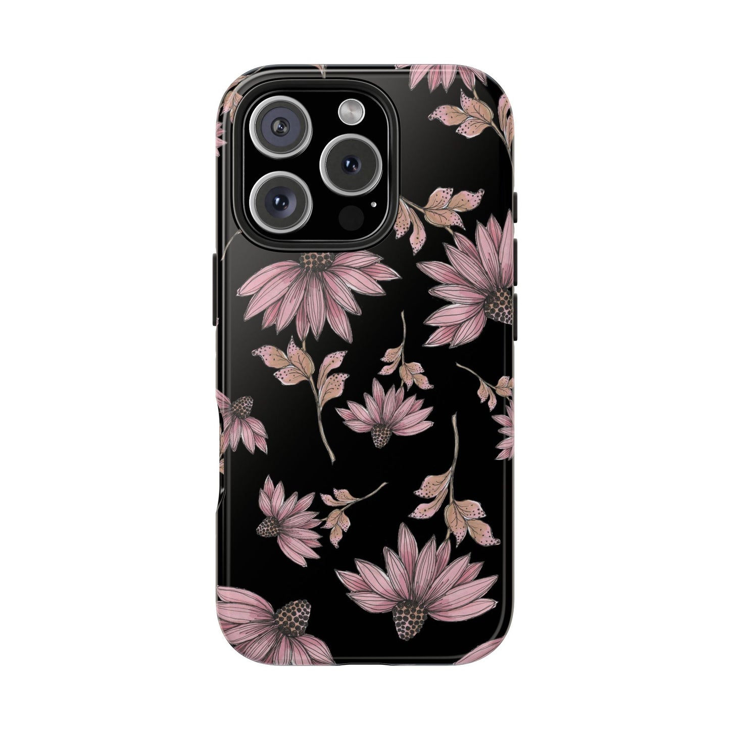 Wild Cone Flowers Black Phone Case